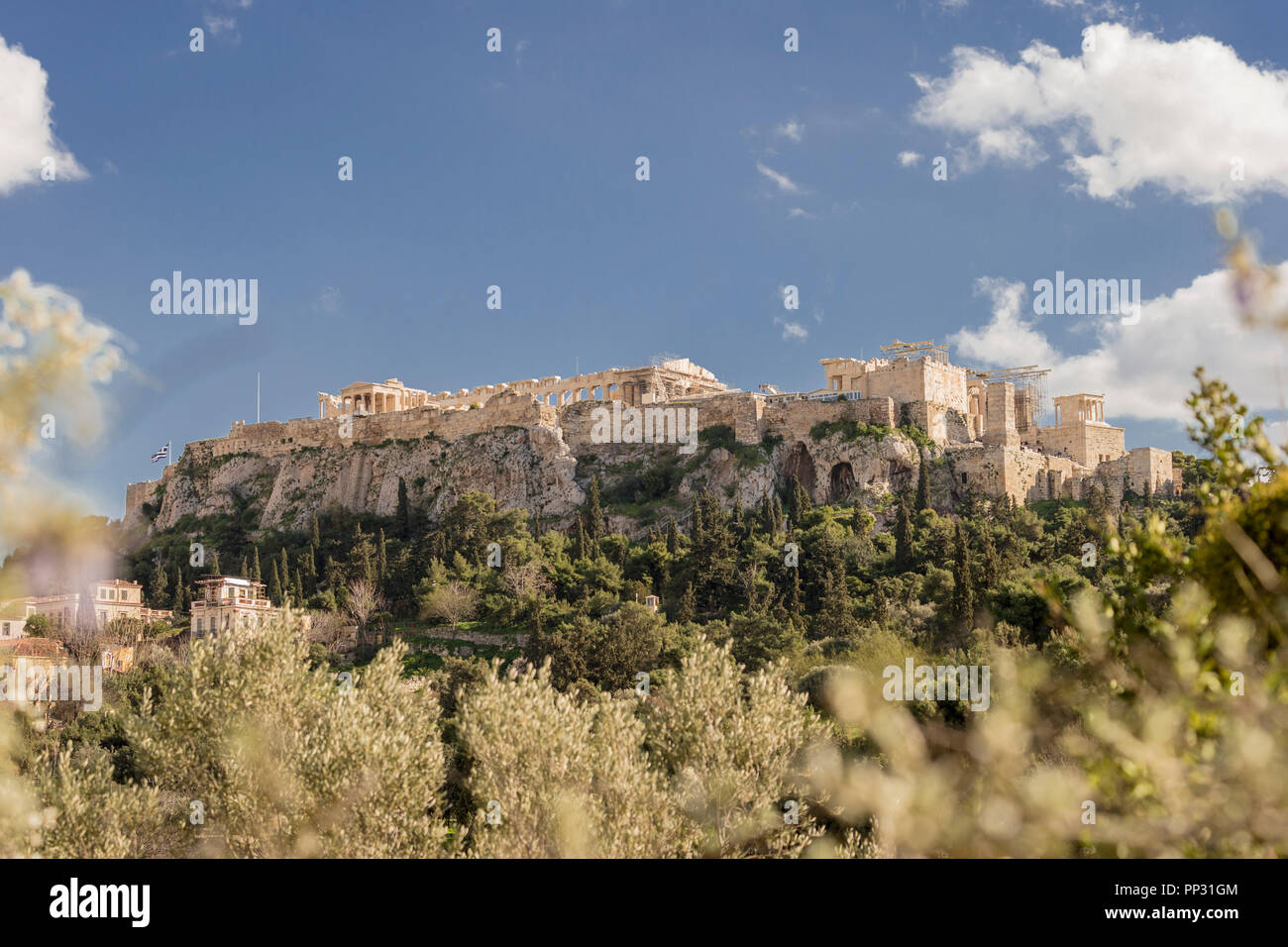 The Acropolis from Ancient Agora (Greece) Stock Photo