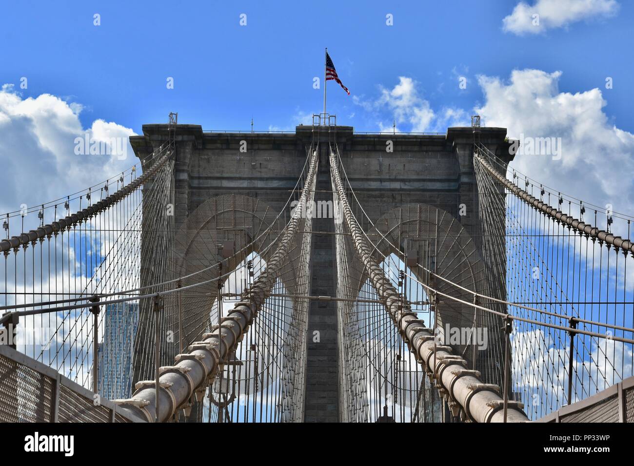 The iconic Brooklyn Bridge spanning the East River between Lower The iconic Brooklyn Bridge spanning the East River between Lower