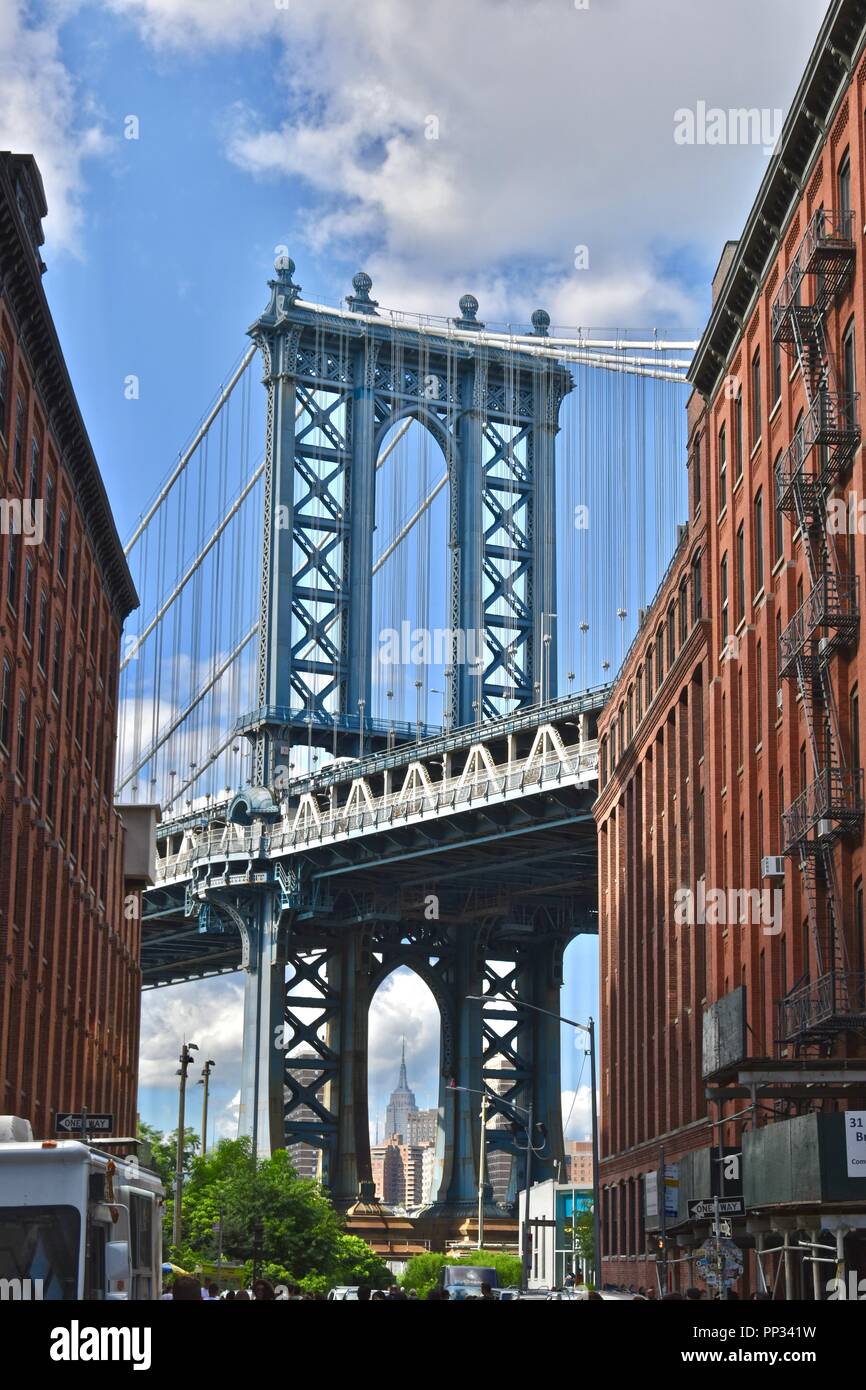 The DUMBO neighborhood along the East River in Brooklyn, New York City ...