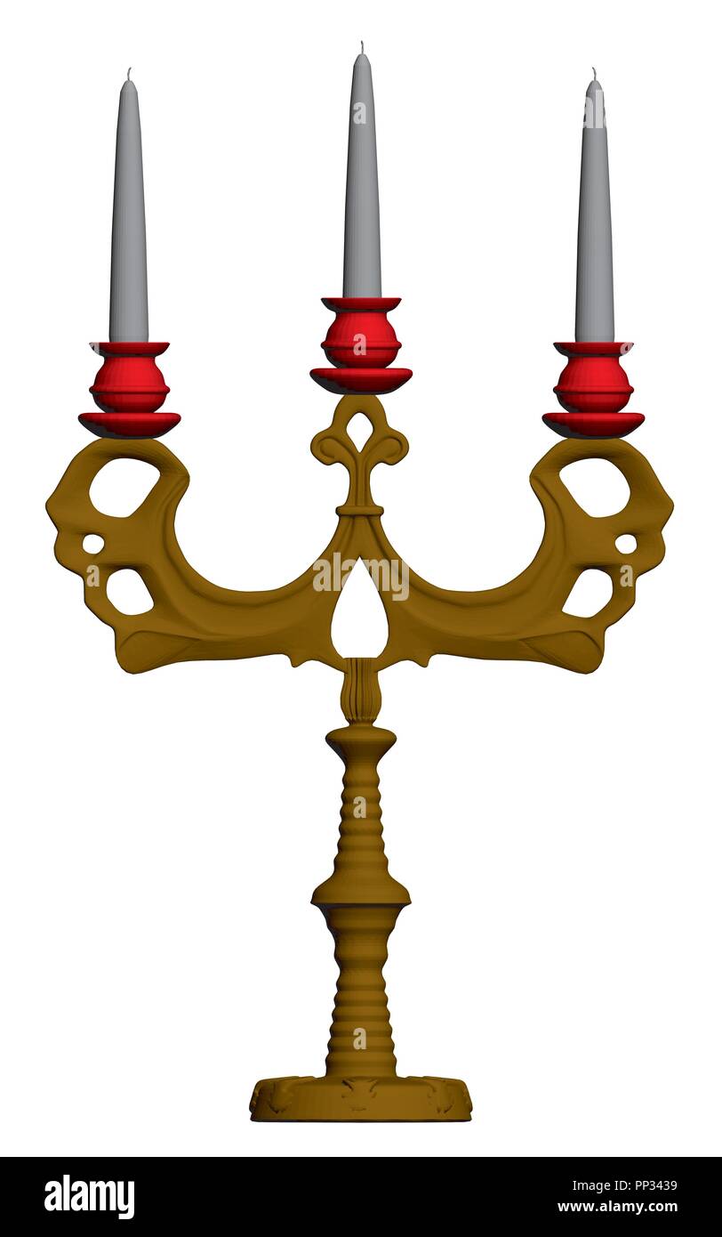 Vector illustration of an old decorative candlestick. 3D. EPS 8 Stock ...