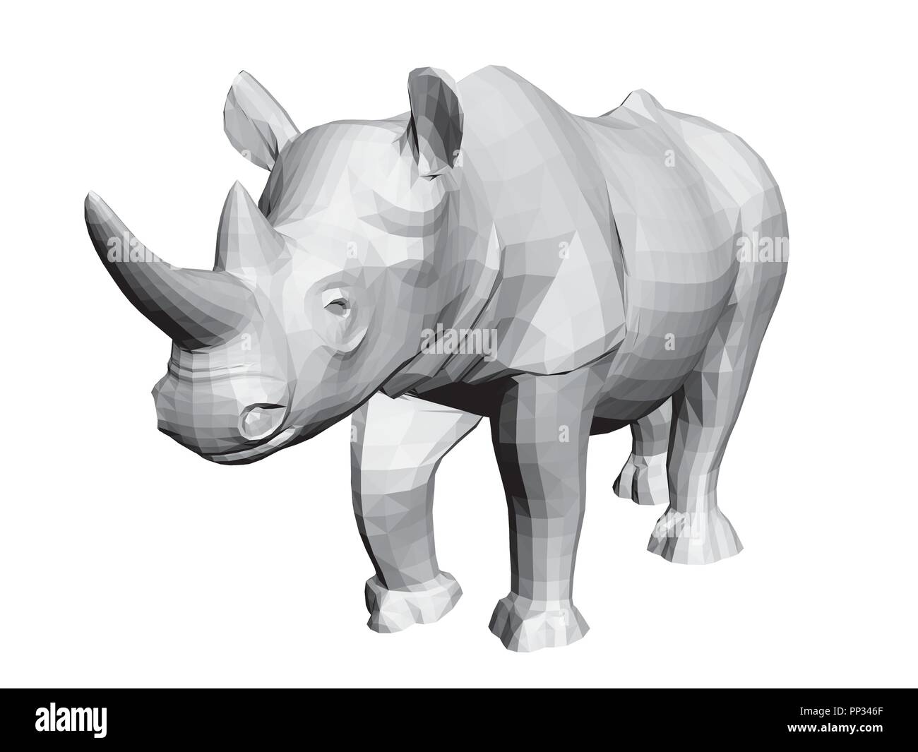 Vector illustration of a rhinocero. 3D Stock Vector Image & Art - Alamy