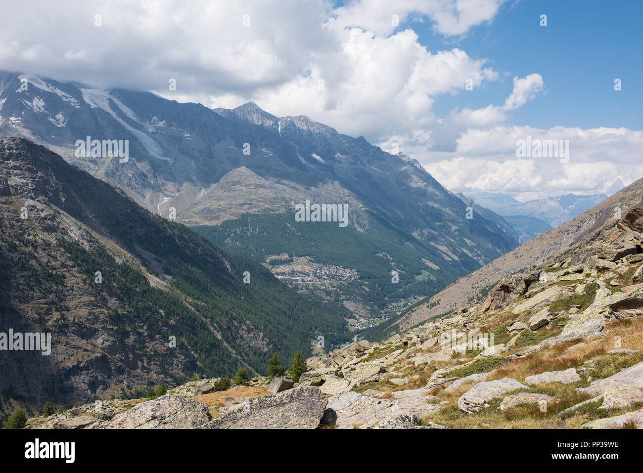 Beautiful switzerland alps, locatet in saas valley canton valais, Heidbodme 2400m ü. M. Stock Photo