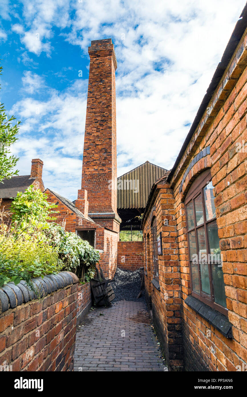 Chimney and back alley at Black Country Living Museum, Dudley, UK Stock Photo