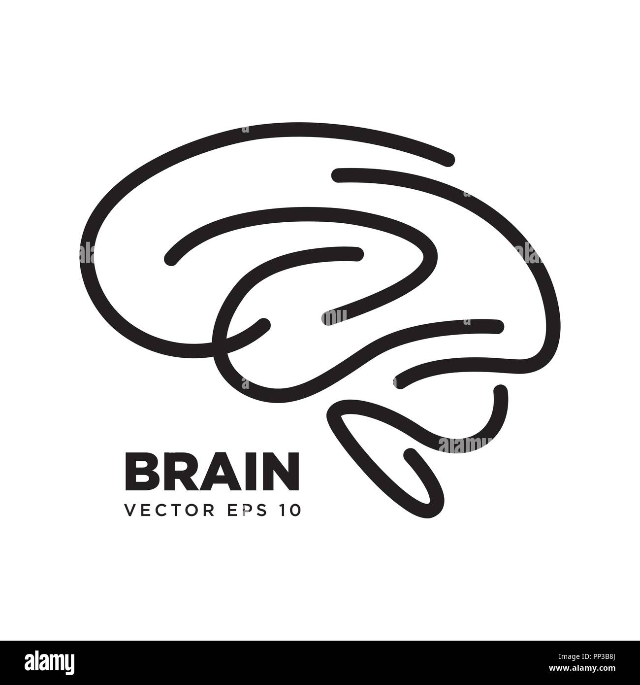 Brain silhouette Symbol design vector template eps 10, Think idea ...