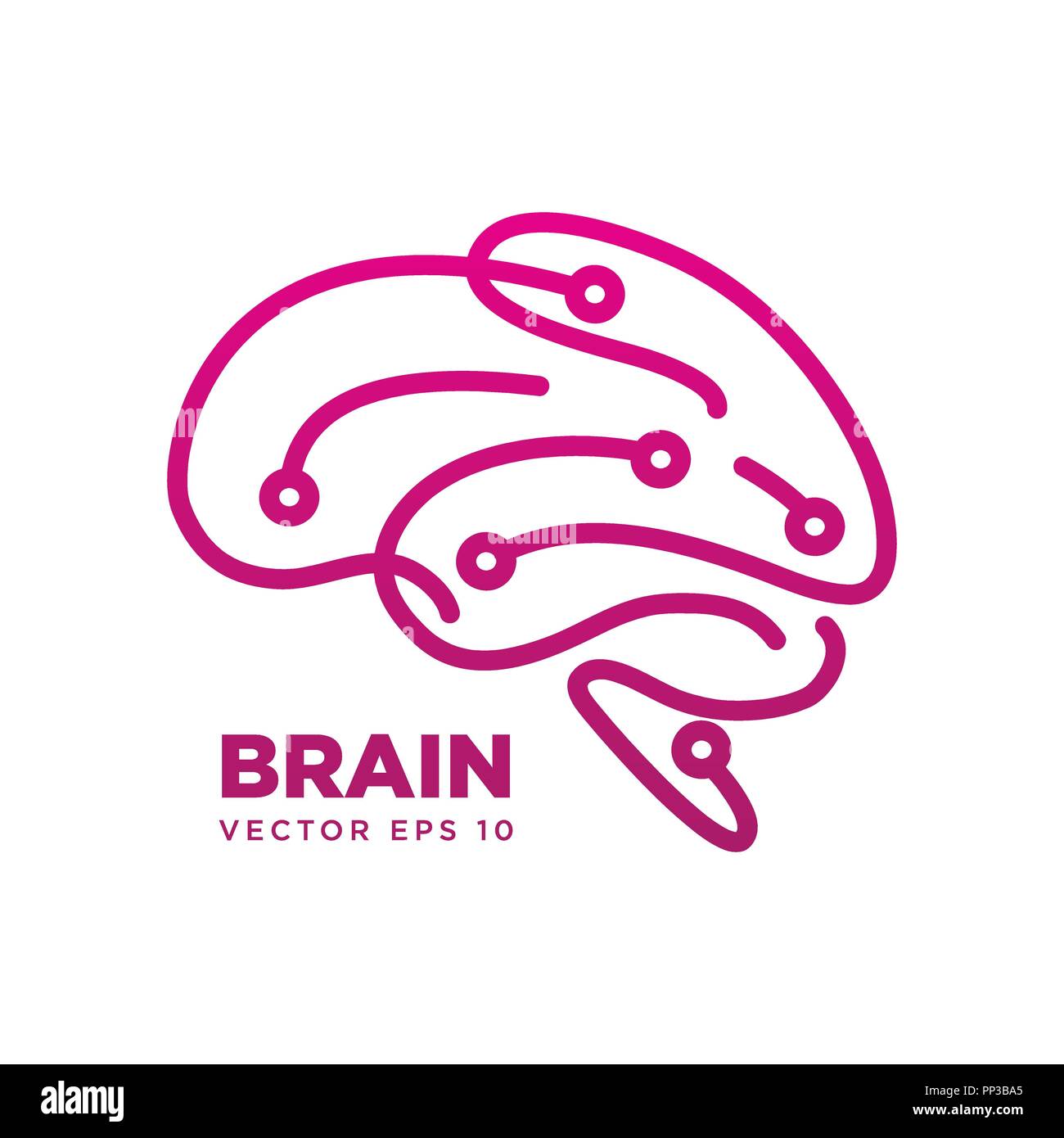 Brain silhouette Symbol design vector template eps 10, Think idea ...