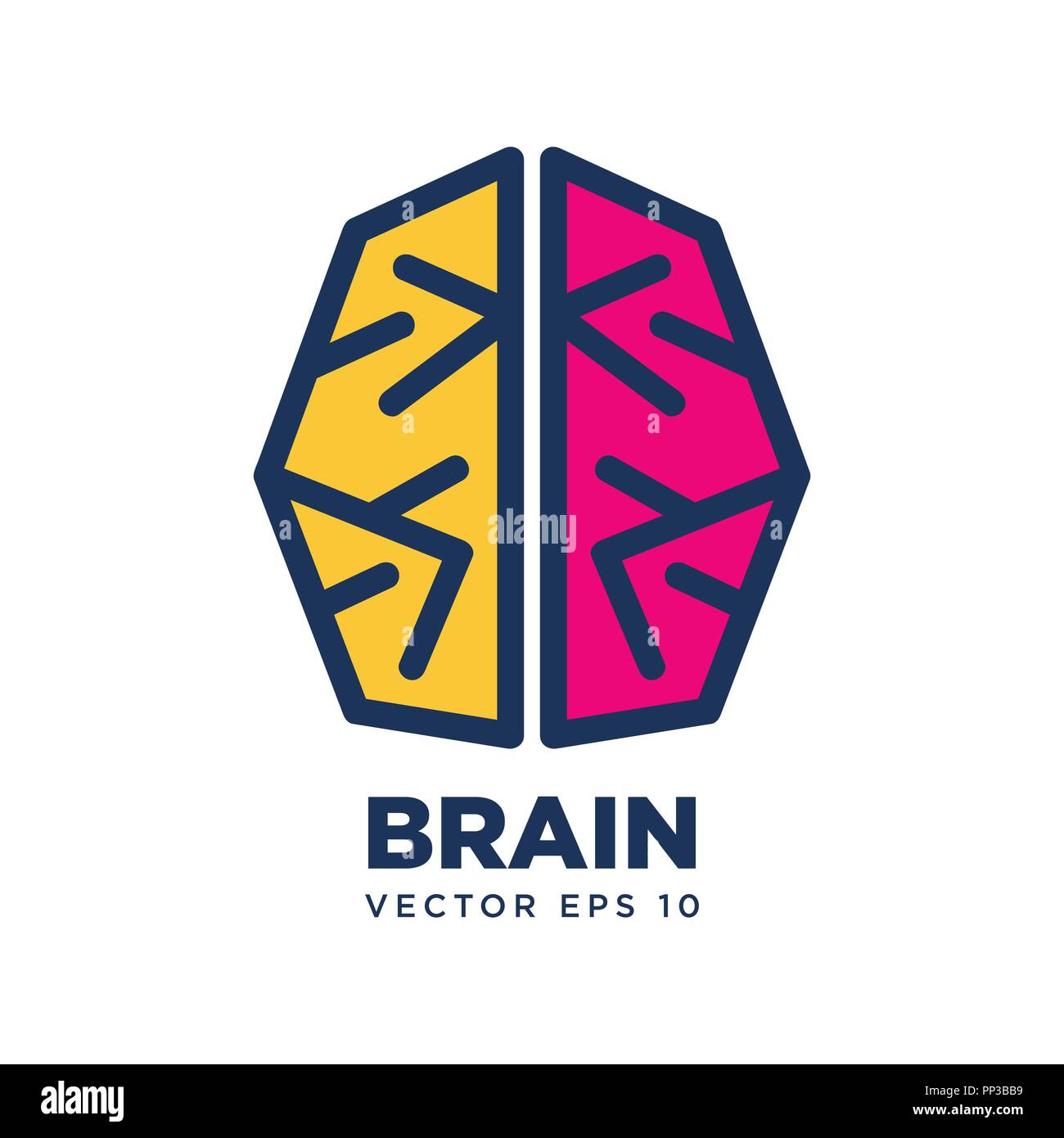 Brain silhouette Symbol design vector template eps 10, Think idea concept Stock Vector