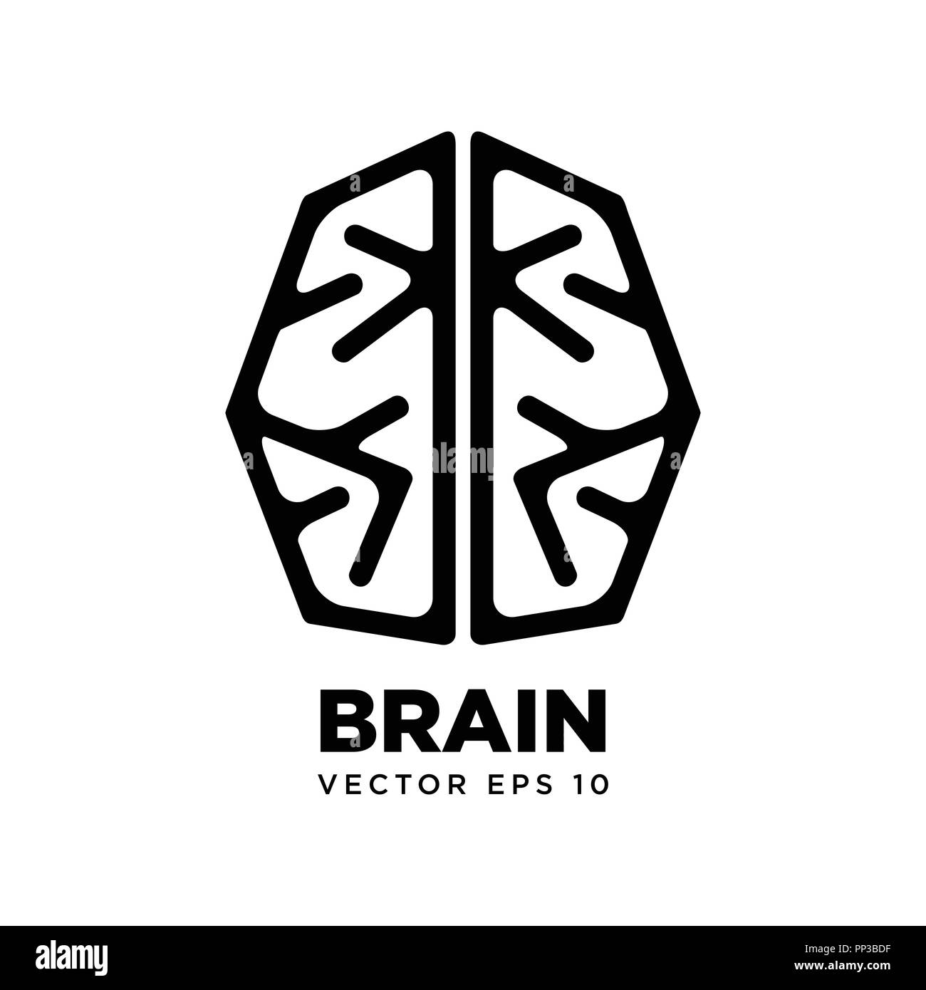 Brain silhouette Symbol design vector template eps 10, Think idea ...