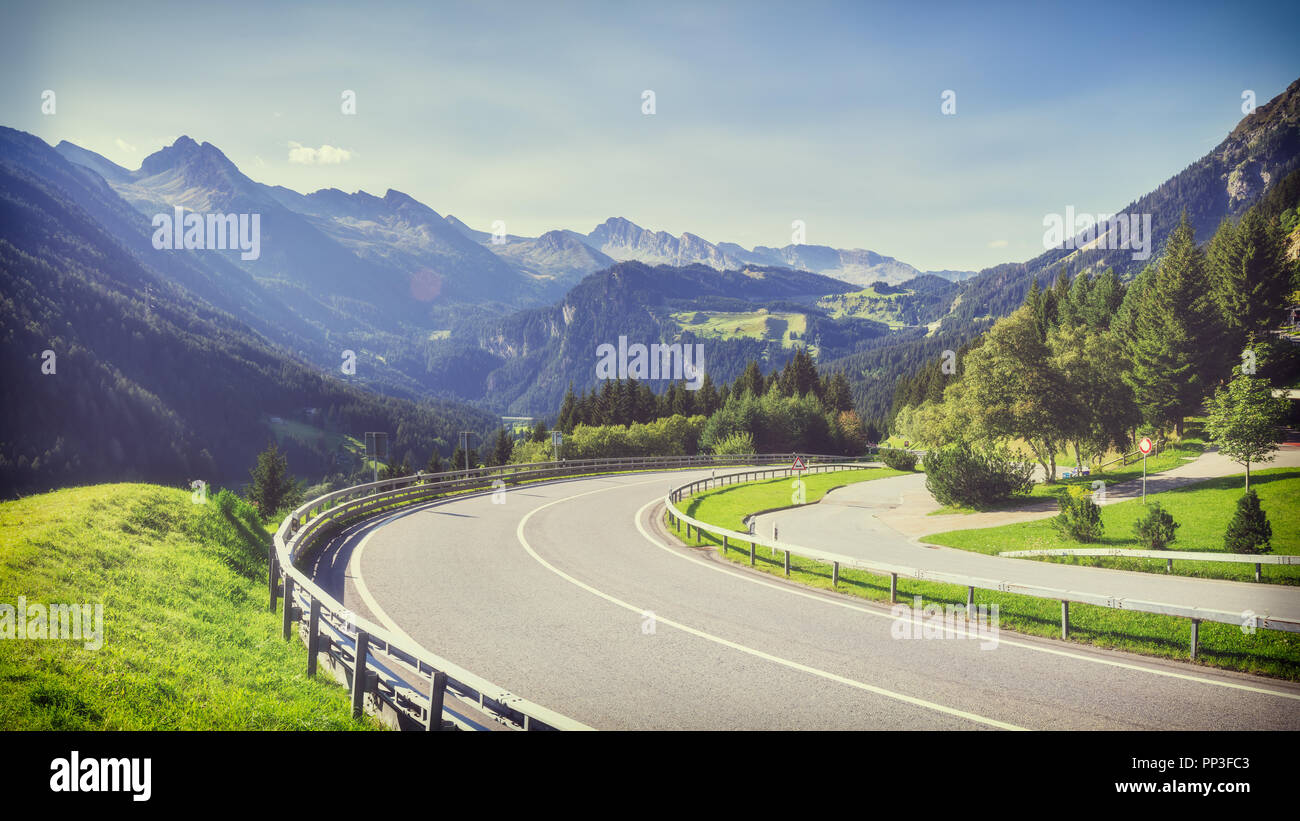 Traveling to beautiful Alps in summer Stock Photo