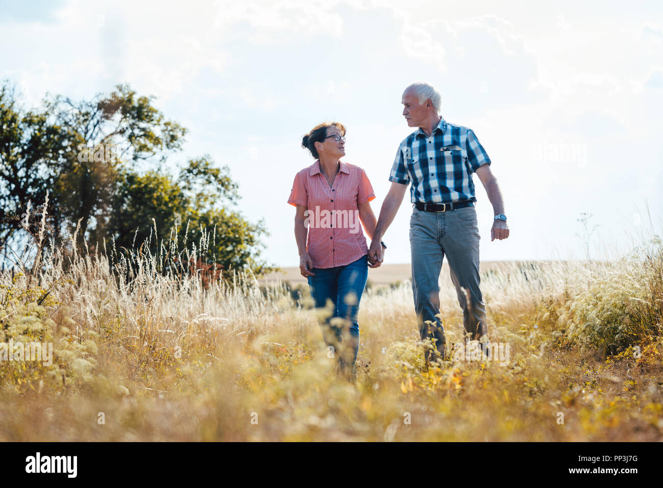 Old couple walking holding hands hi-res stock photography and images ...