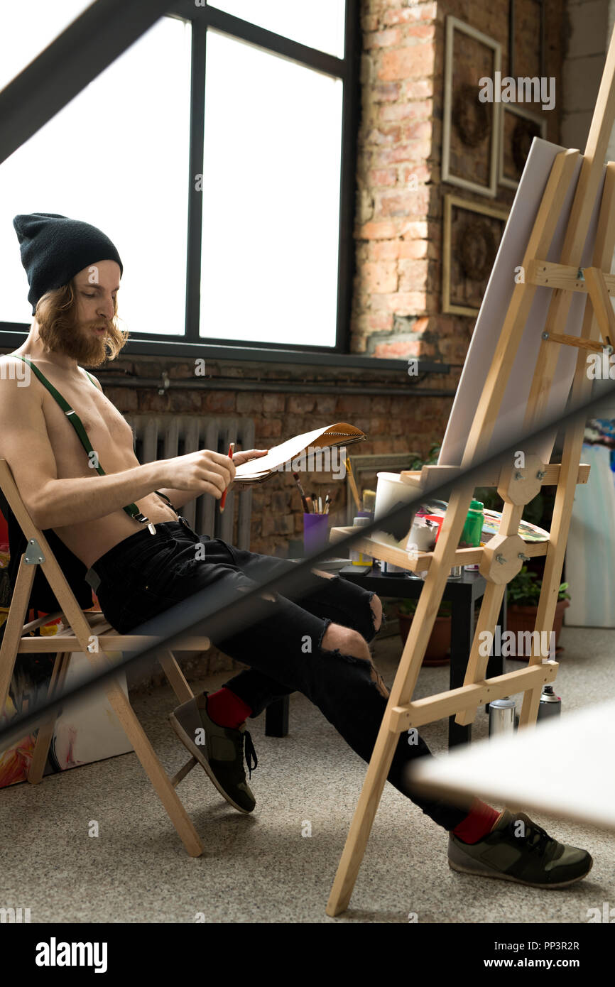 Young Artist in Studio Stock Photo Alamy