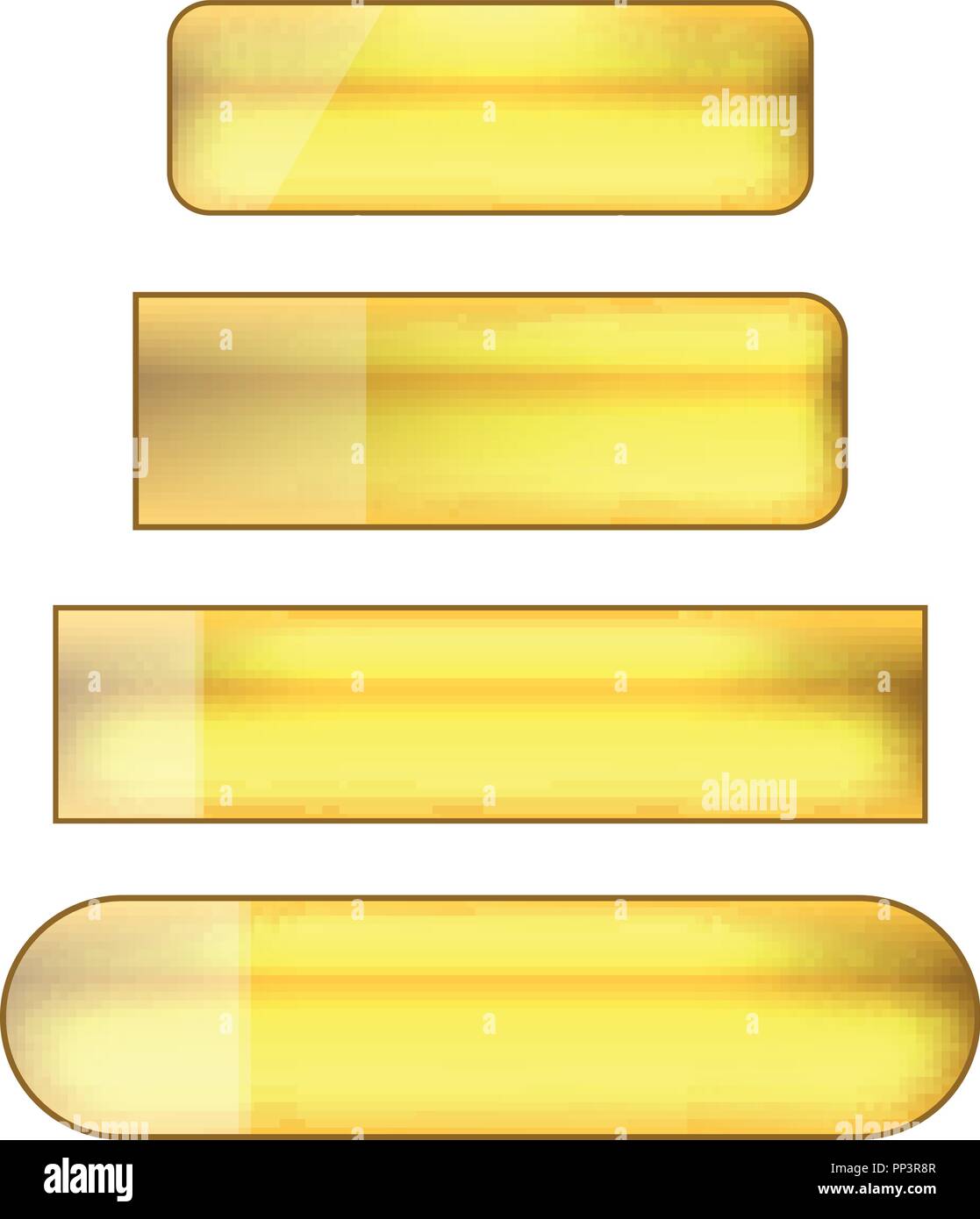 vector web buttons set - golden Stock Vector Image & Art - Alamy