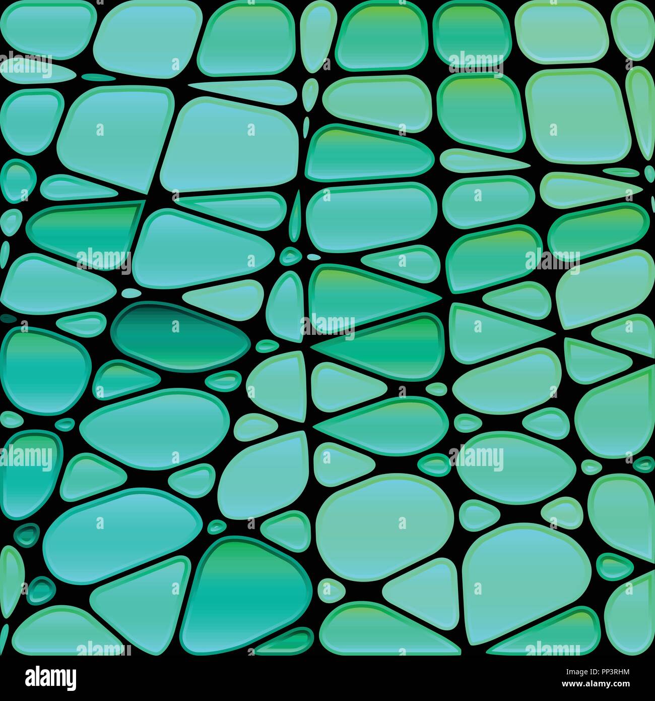 abstract vector stained-glass mosaic background - teal and green Stock ...
