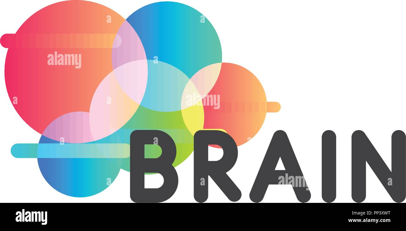 Color Round Shape Vector Icon Creative Brain Logo Template Round