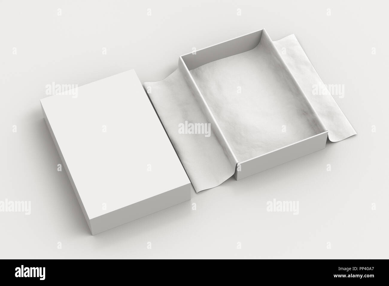 Download White open gift box mockup on white background with ...