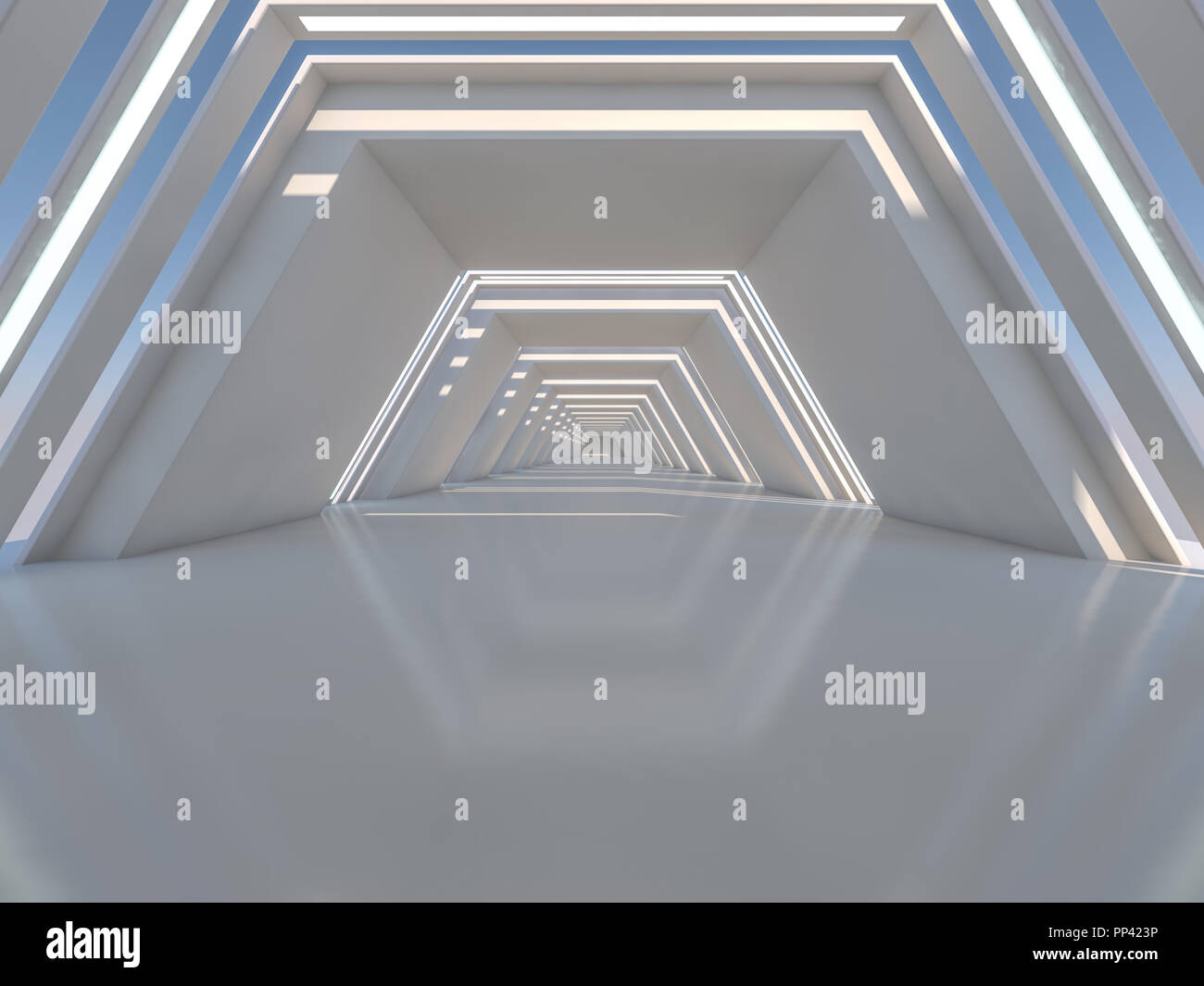 Abstract modern architecture background, empty open space interior. 3D ...