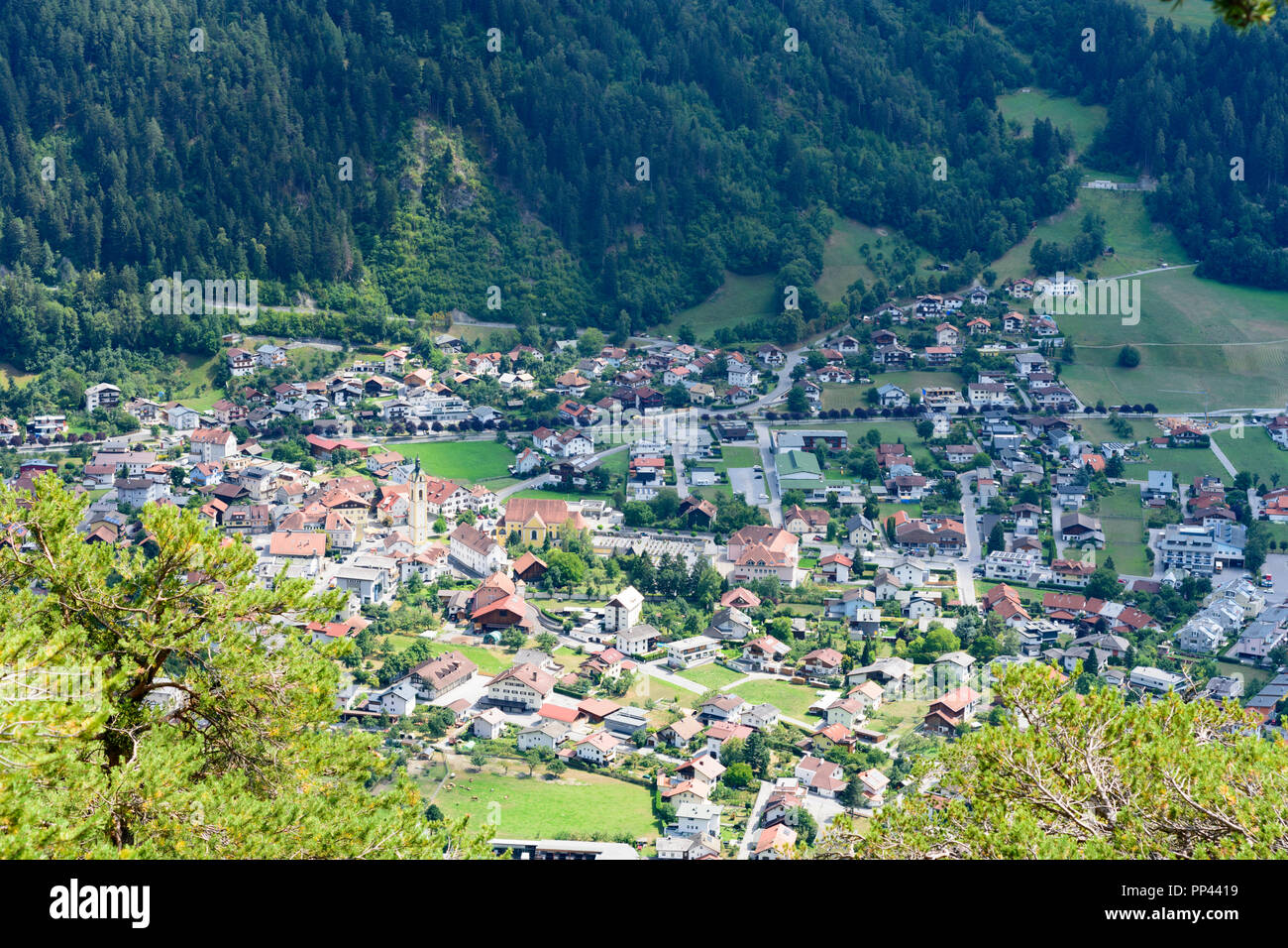 Zams: view to Zams, TirolWest Region, Tirol, Tyrol, Austria Stock Photo