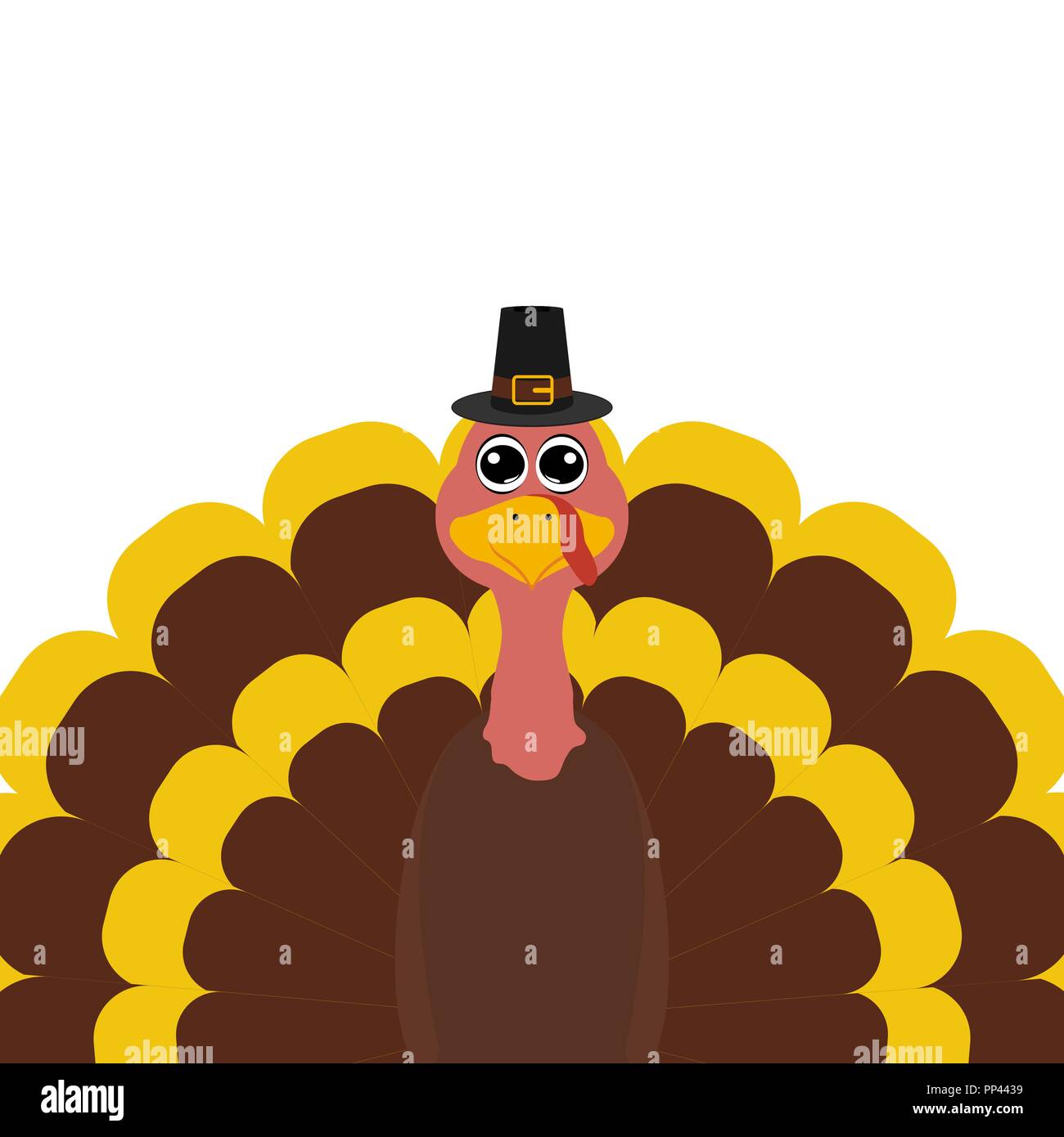 Turkey Pilgrimin on Thanksgiving Day Stock Vector