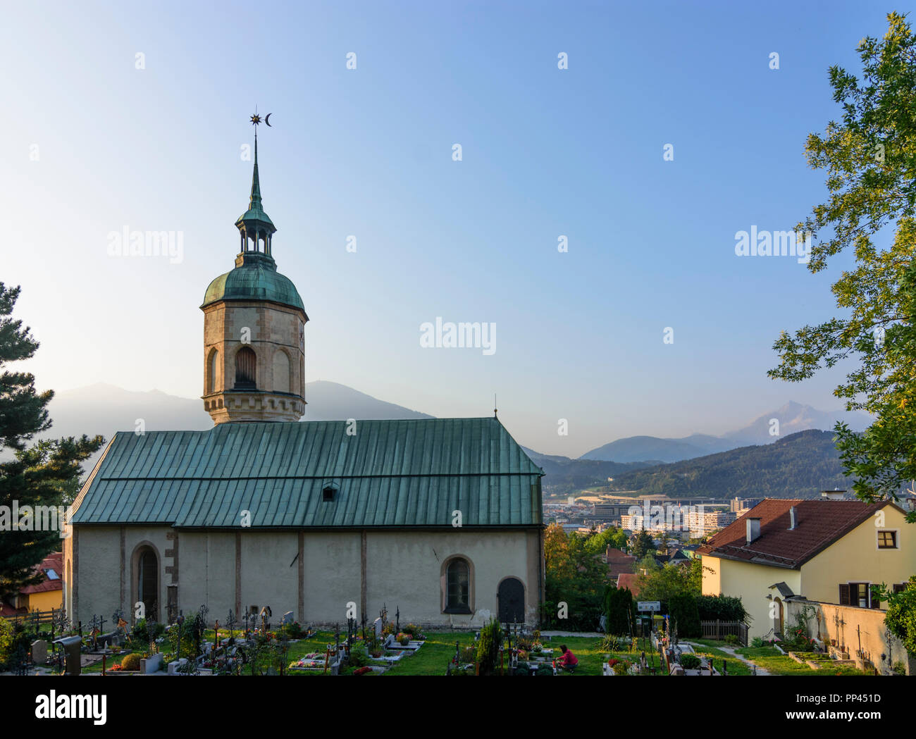 Innsbruck: church Alte Höttinger Kirche, Region Innsbruck, Tirol, Tyrol, Austria Stock Photo