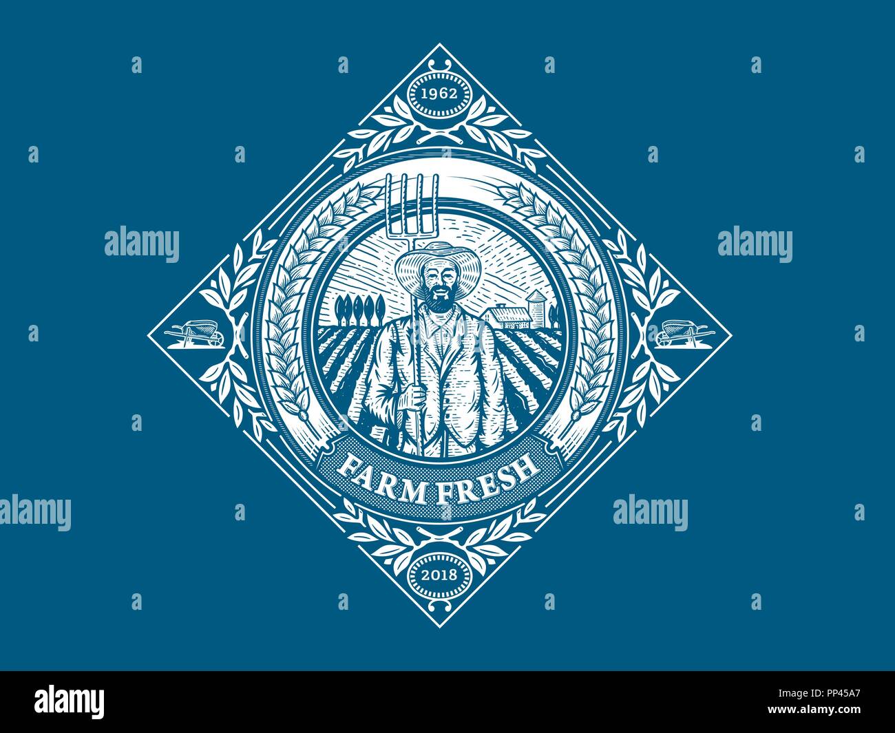 Farm fresh is a vector illustration about premium quality farm products ...