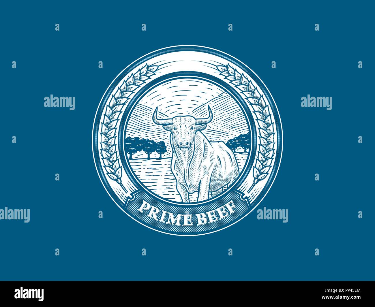 Prime beef badge number 1 is a vector illustration about quality ...