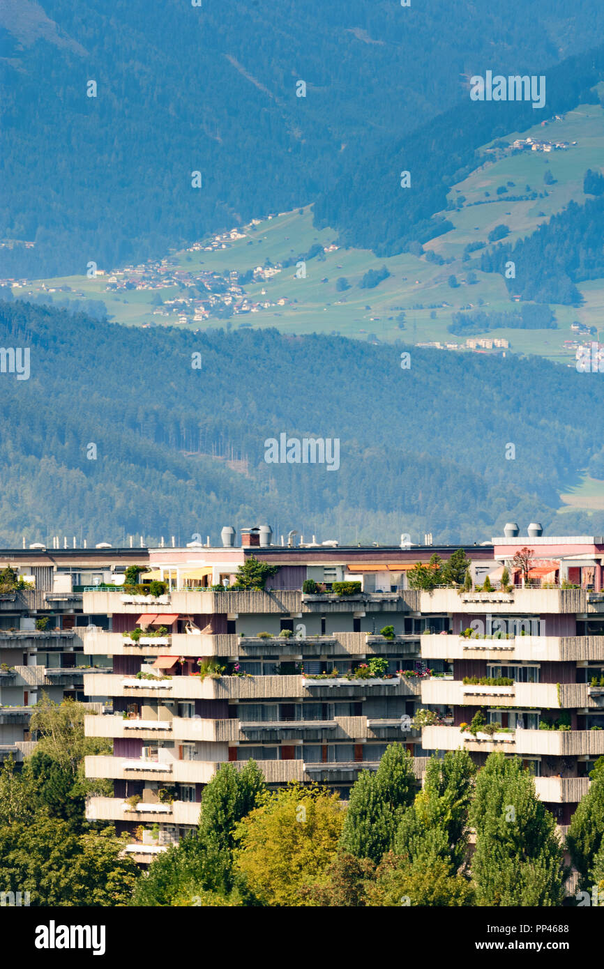 Innsbruck big apartment building, mountain, alp, Region Innsbruck