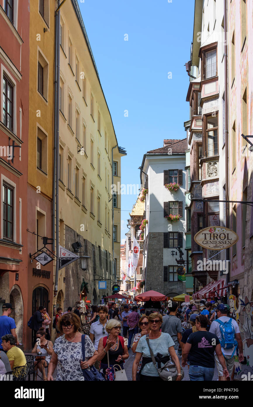 Innsbruck: street Hofgasse, Region Innsbruck, Tirol, Tyrol, Austria Stock Photo