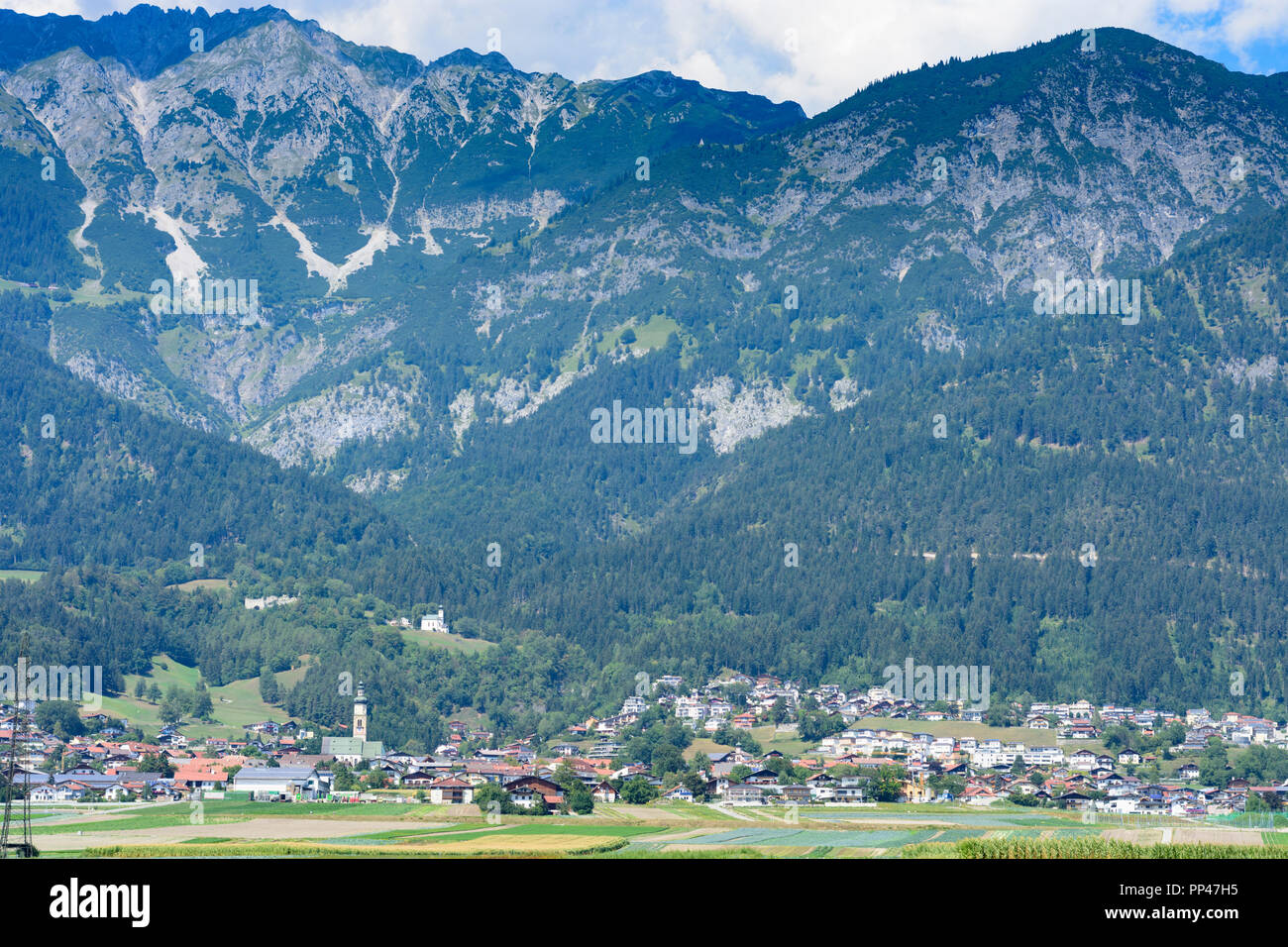 Thaur: village Thaur, mountain Nordkette, Region Hall-Wattens, Tirol, Tyrol, Austria Stock Photo