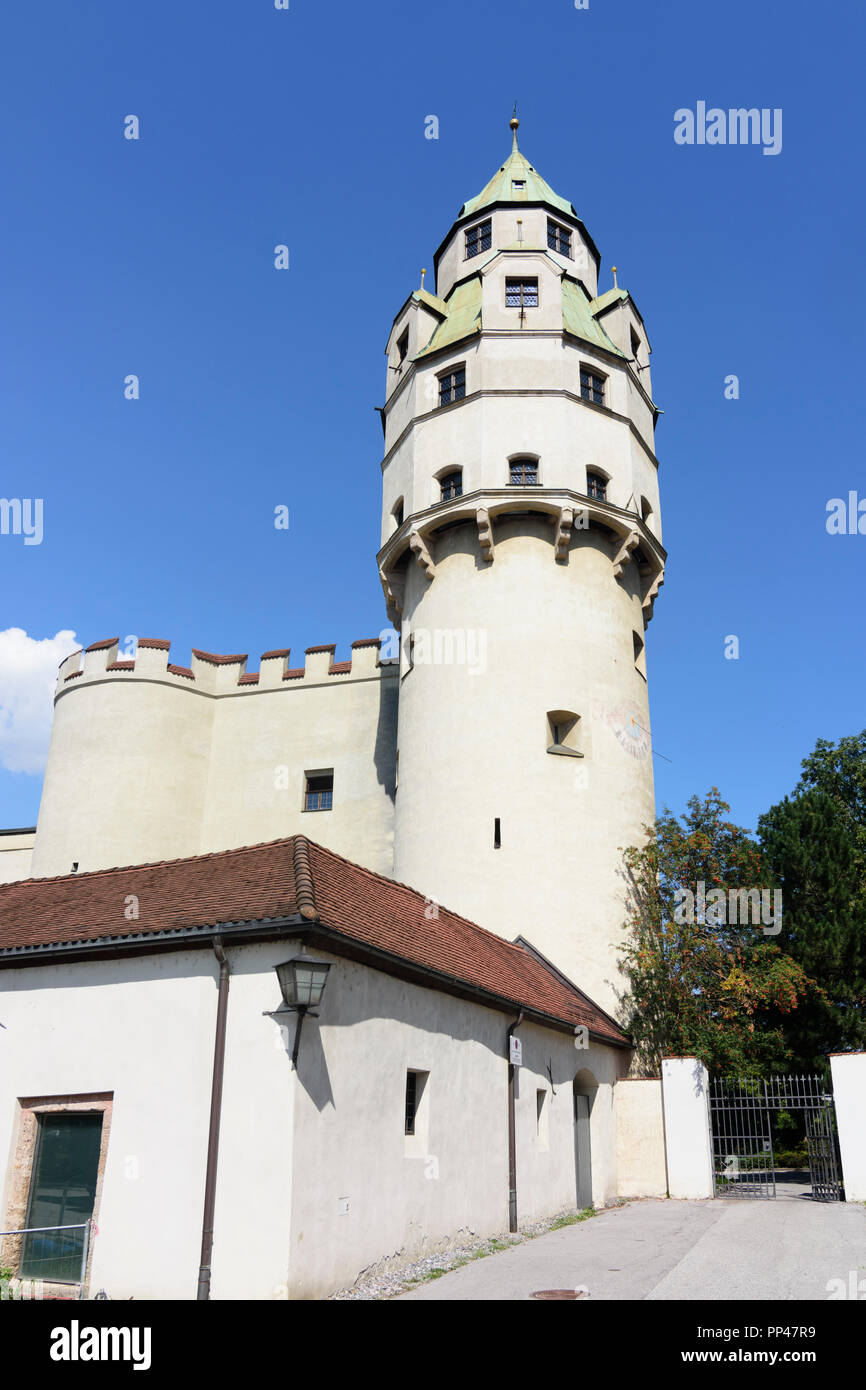 Hall in Tirol: castle Hasegg, Münzerturm (Mint Tower), museum Münze (mint) Hall, Region Hall-Wattens, Tirol, Tyrol, Austria Stock Photo