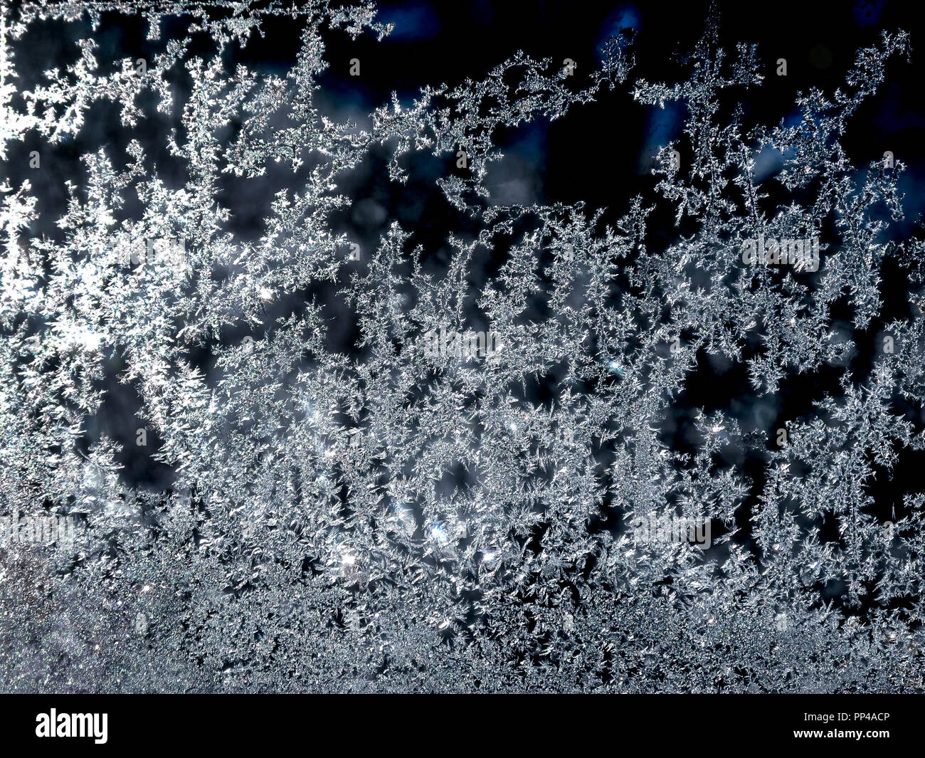 Frozen snowflakes on window glass hi-res stock photography and images -  Alamy
