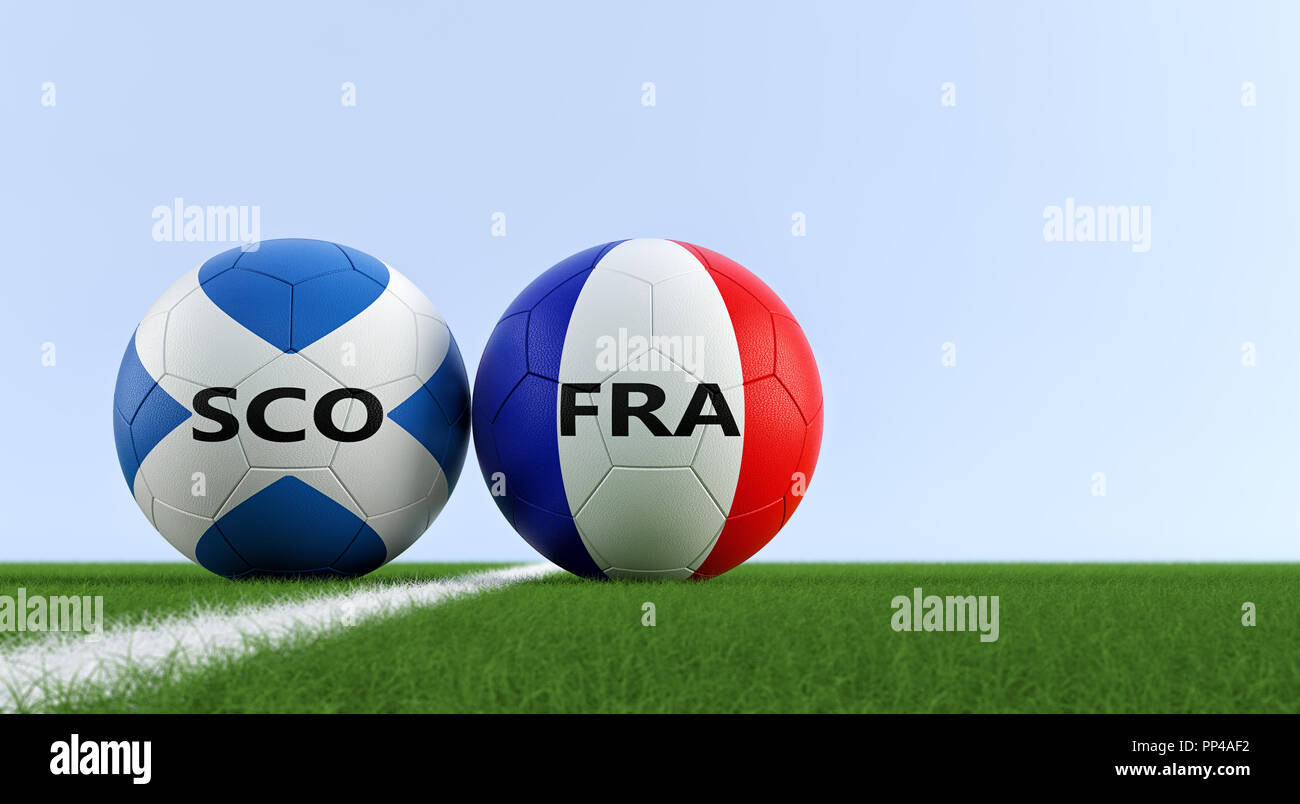 Scotland vs. France Soccer Match Soccer balls in Scotland and France