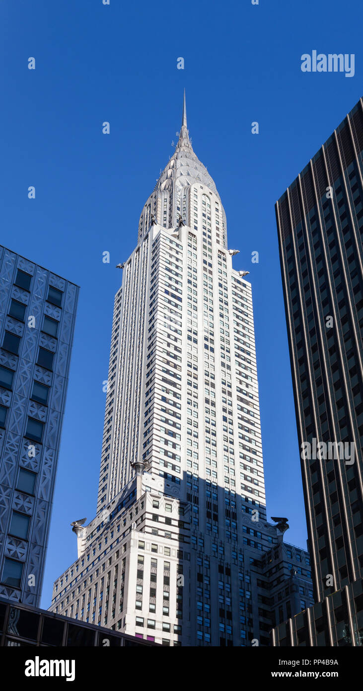 The Chrysler Building was the worlds tallest structure at the time of its construction.  It was completed in 1930 in an Art Deco style. Stock Photo