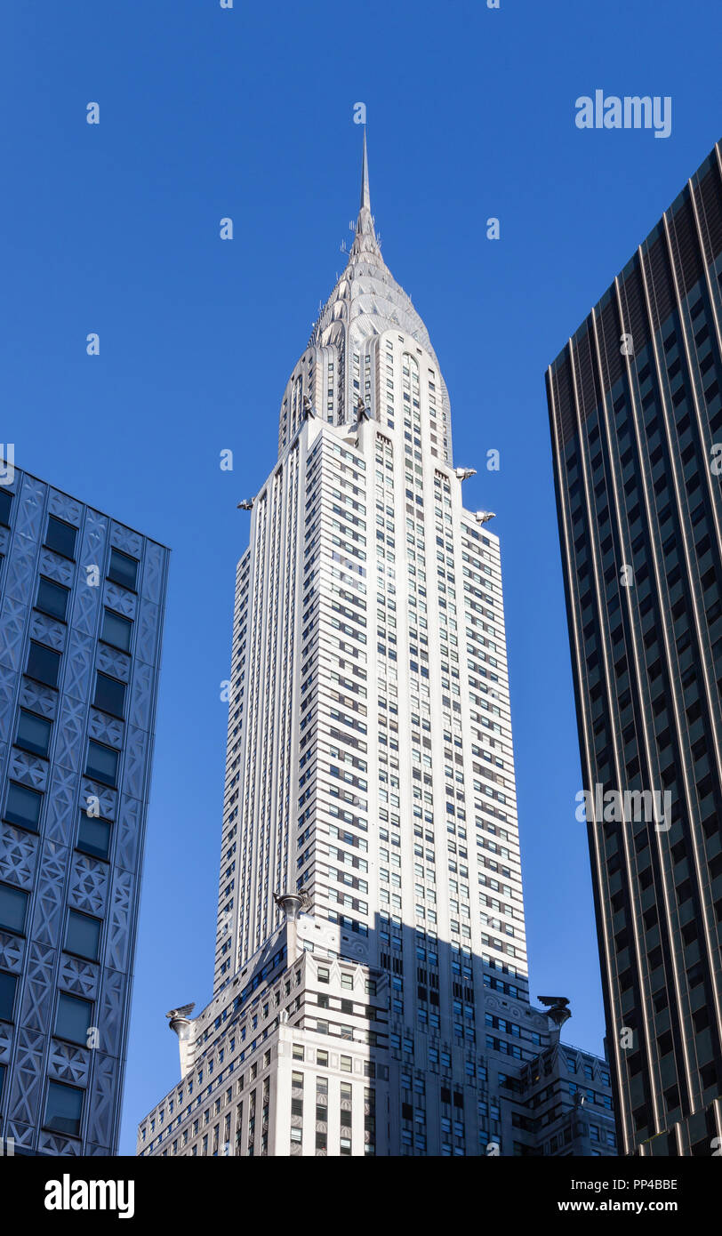 The Chrysler Building was the worlds tallest structure at the time of its construction.  It was completed in 1930 in an Art Deco style. Stock Photo
