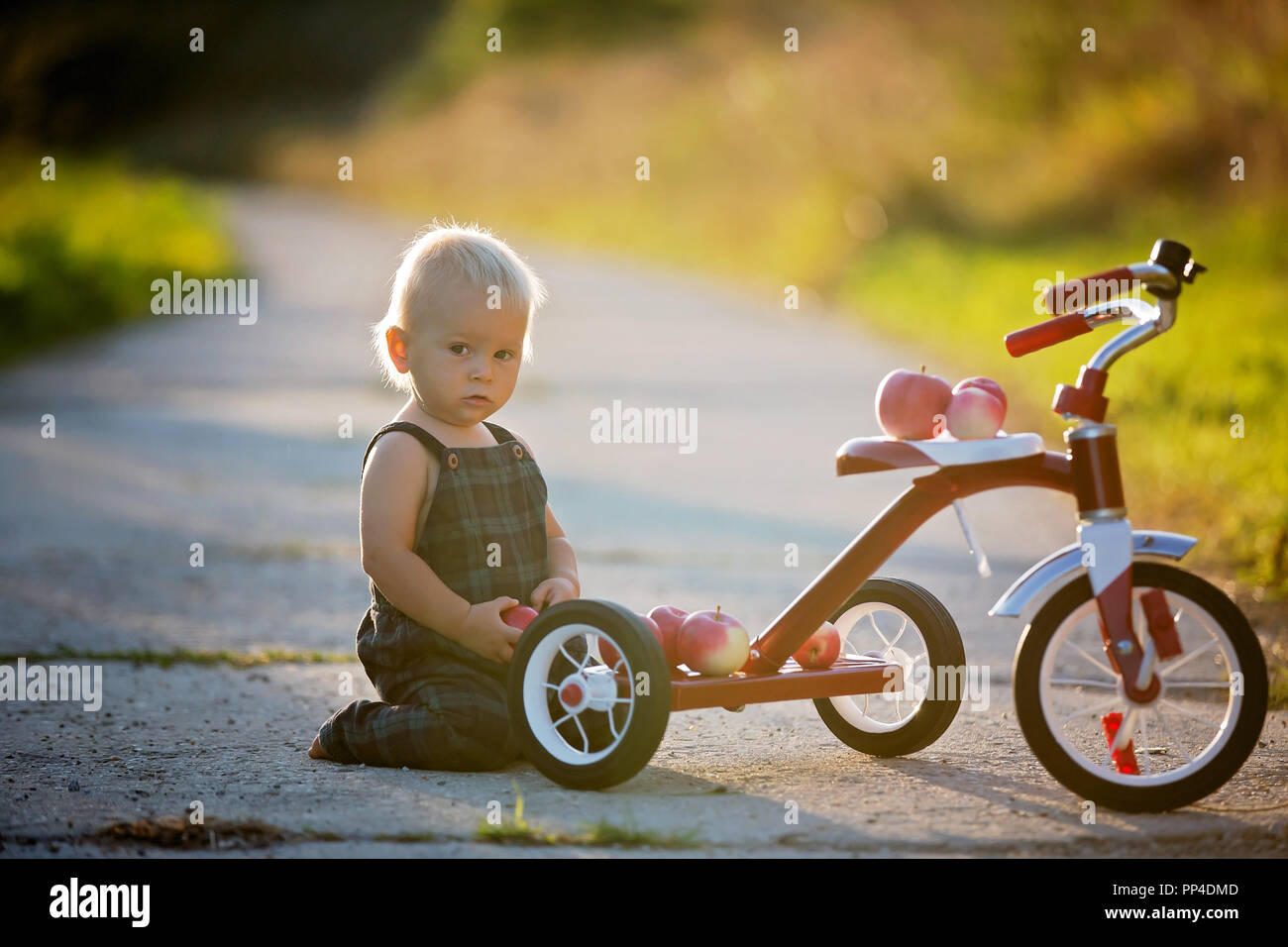 kid riding tricycle