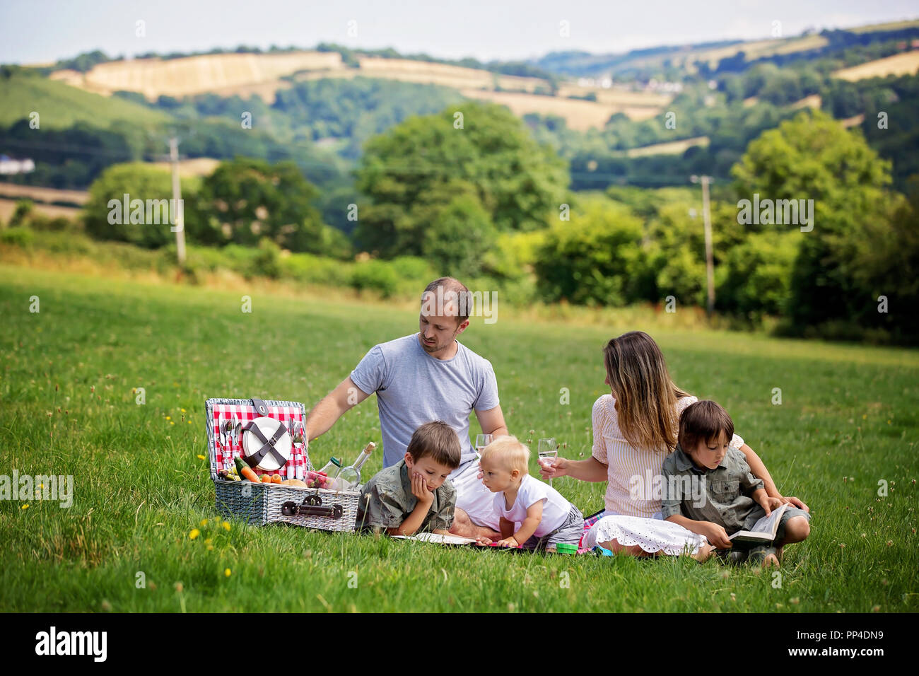 Family picnic aerial hi-res stock photography and images - Alamy
