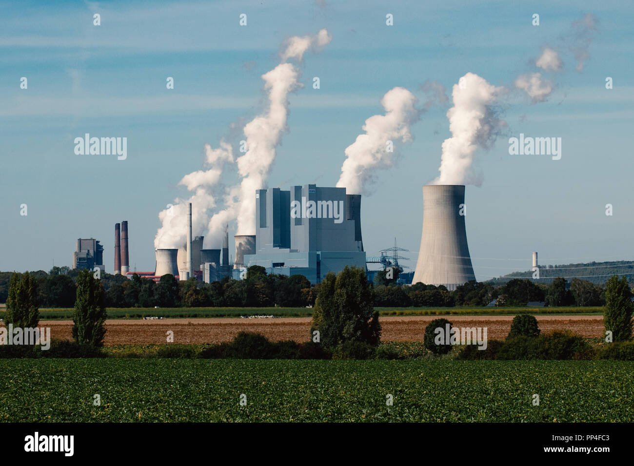 RWE Coal Power Station, RWE Kohlekraftwerk Stock Photo