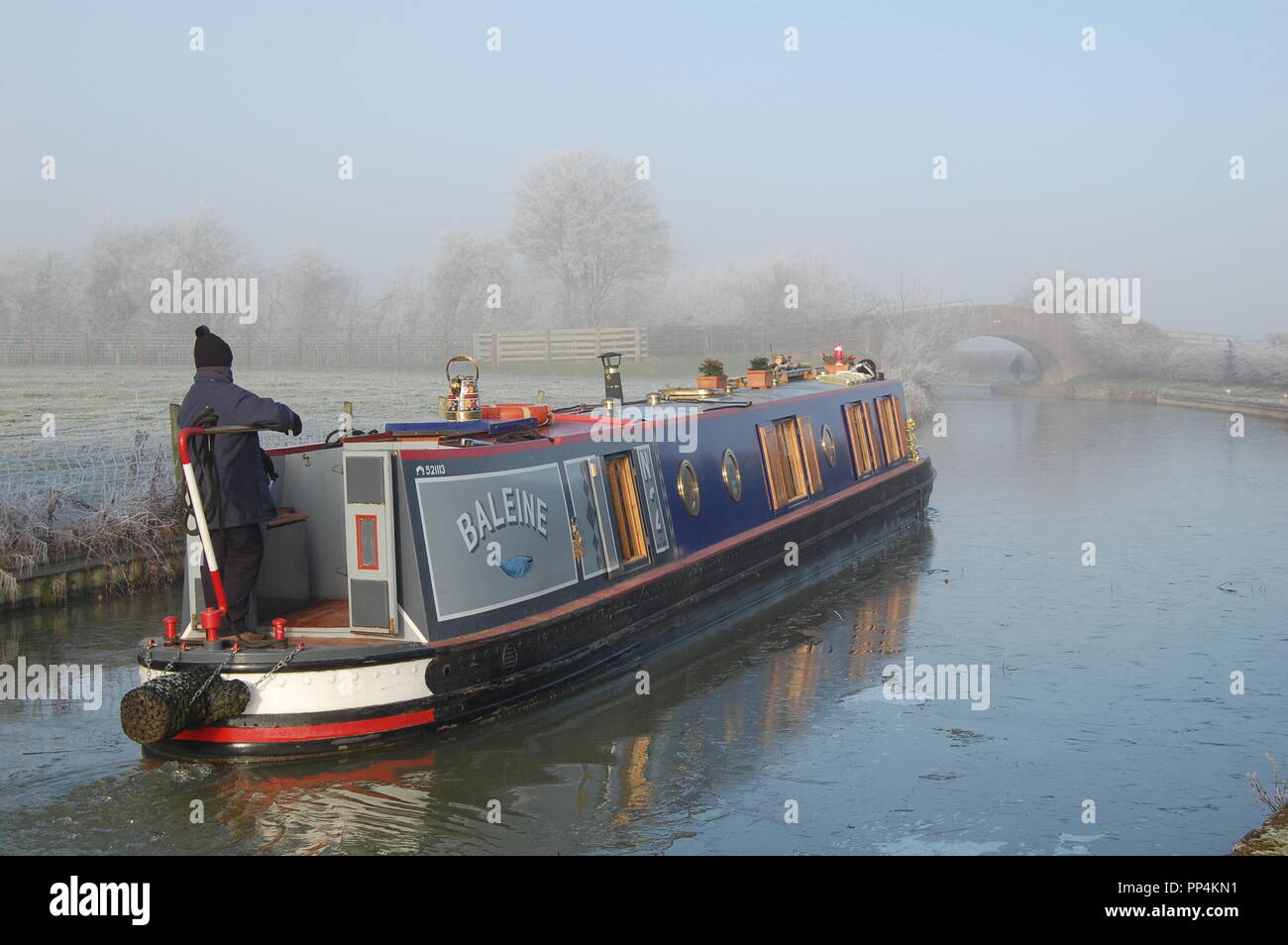 Winter on the Oxford Canal near Claydon Locks Stock Photo