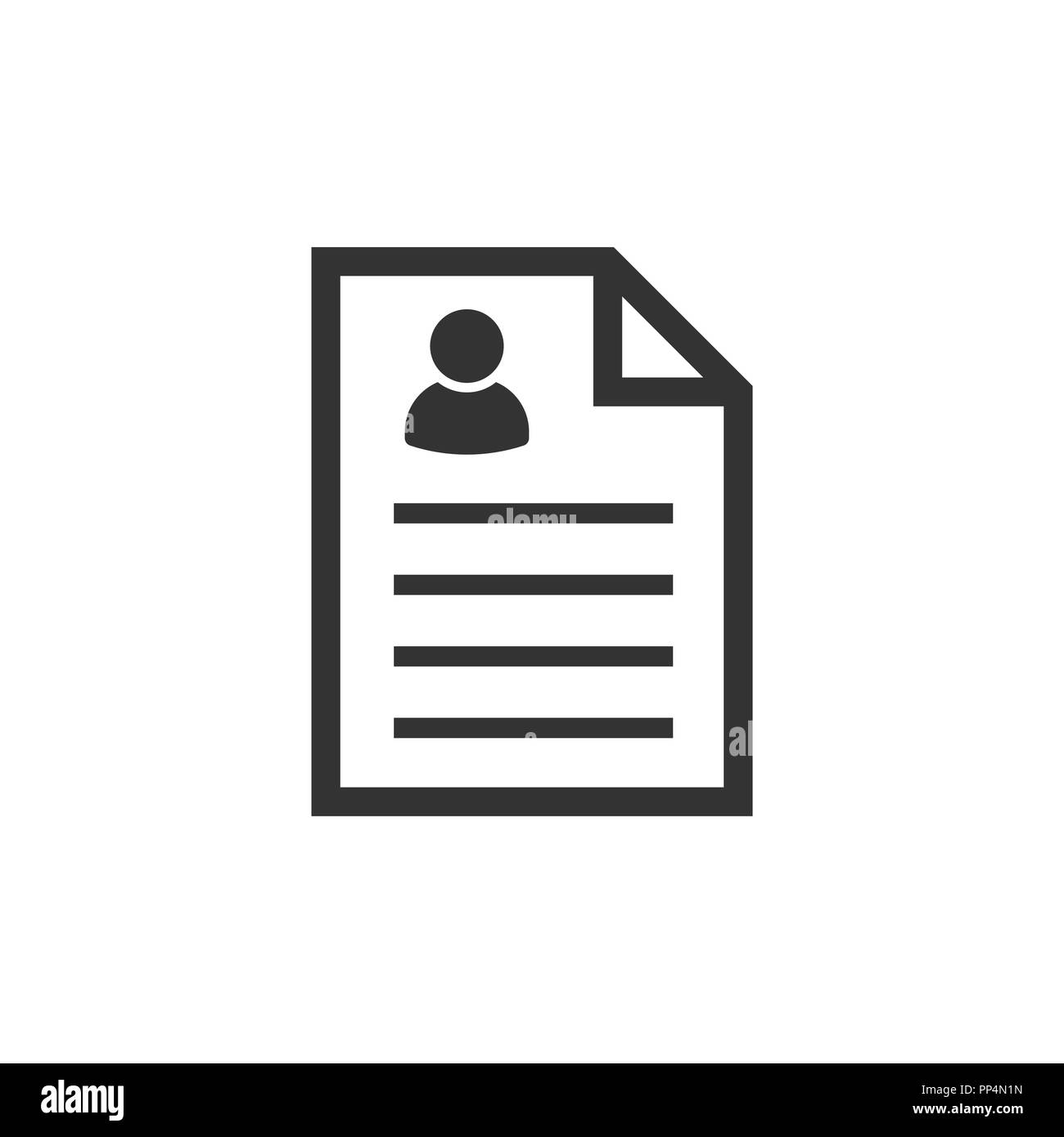 Resume icon in flat style. Contract document vector illustration on ...