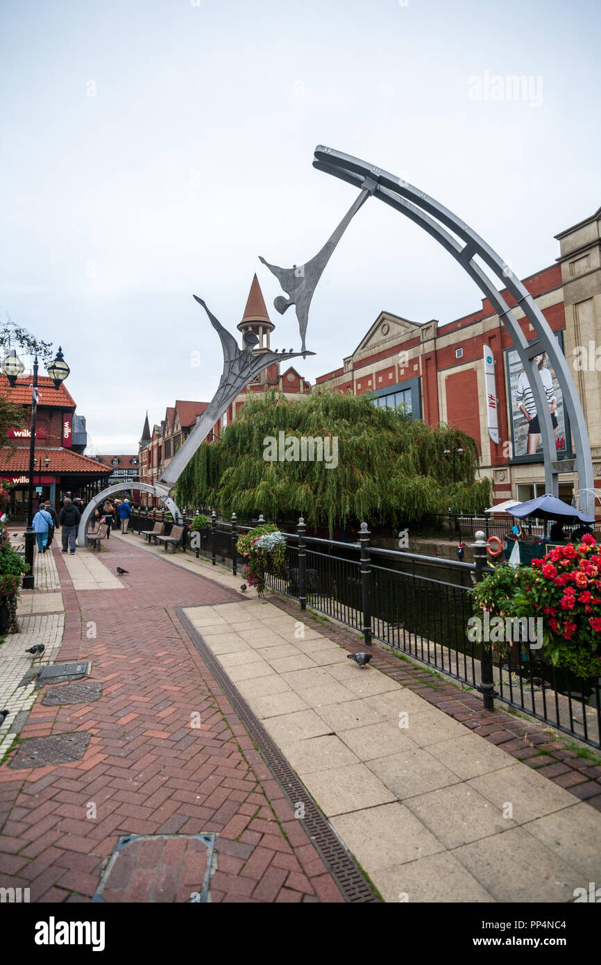 lincoln uk city center riverside Stock Photo