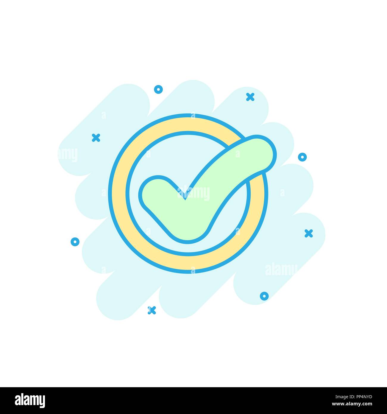 Cartoon colored check mark icon in comic style. Ok sign illustration pictogram. Approved splash business concept Stock Vector Image & Art - Alamy Cartoon colored check mark icon in comic style. Ok sign illustration pictogram. Approved splash business concept Stock Vector Image & Art - Alamy