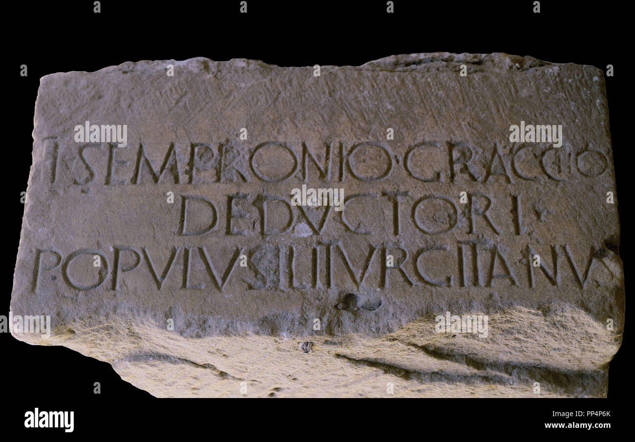 TIBERIO SEMPRONIO GRACO, FUNDADOR, EL PUEBLO ILITURGIANO INSCRIPCION