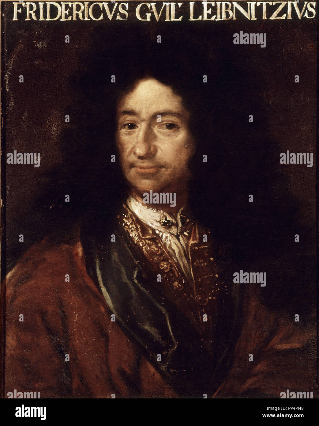 GOTTFRIED WILHELM LEIBNIZ (1646-1716) PHILOSOPHER, GERMAN MATHEMATICAL. Location: GALERIA DE LOS UFFIZI. Florenz. ITALIA. Stock Photo