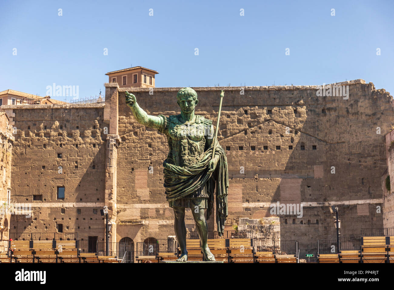 The statue of Emperor Augustus in Rome, Italy Stock Photo