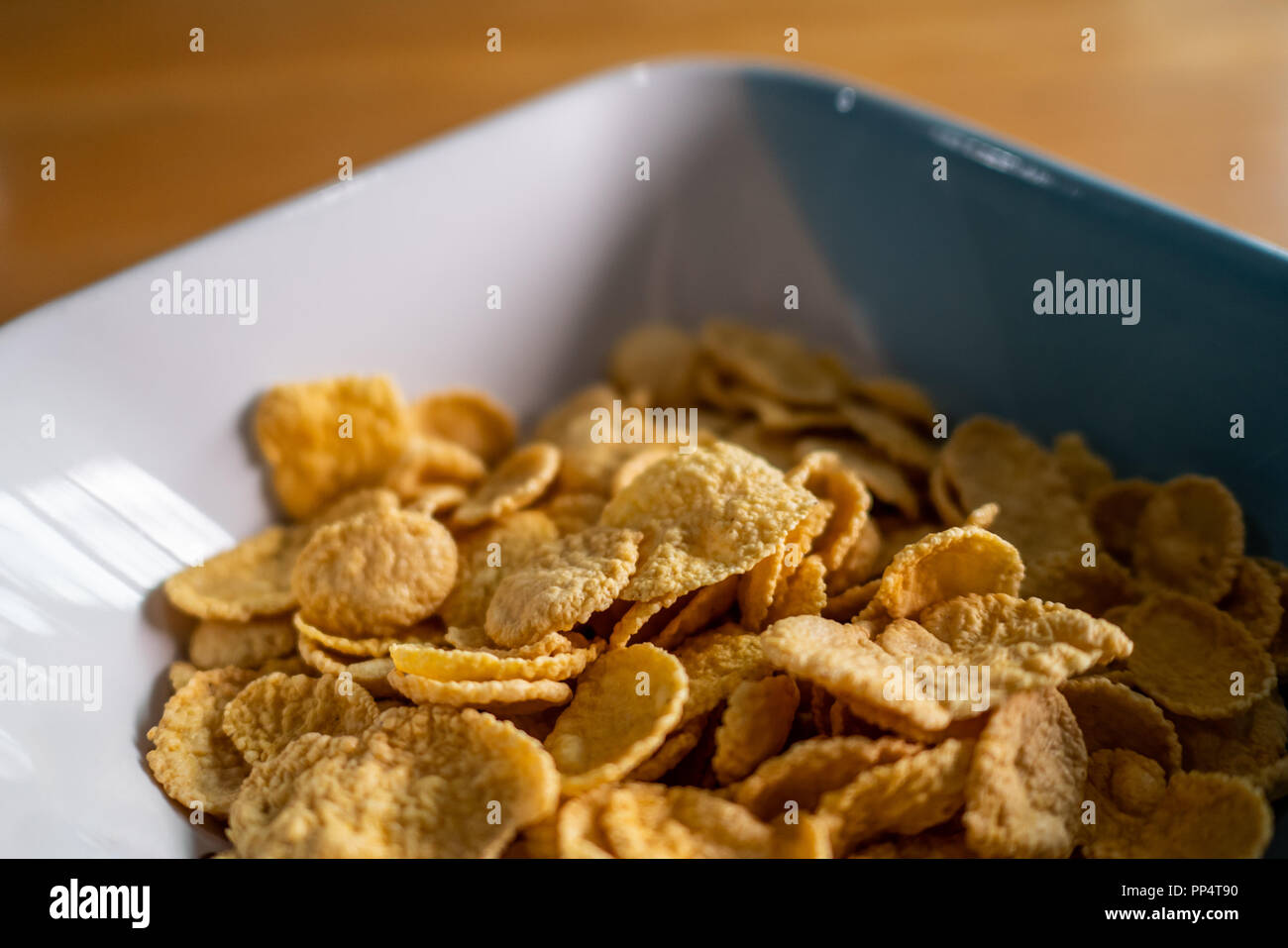 Corn flakes in a bowl Stock Photo