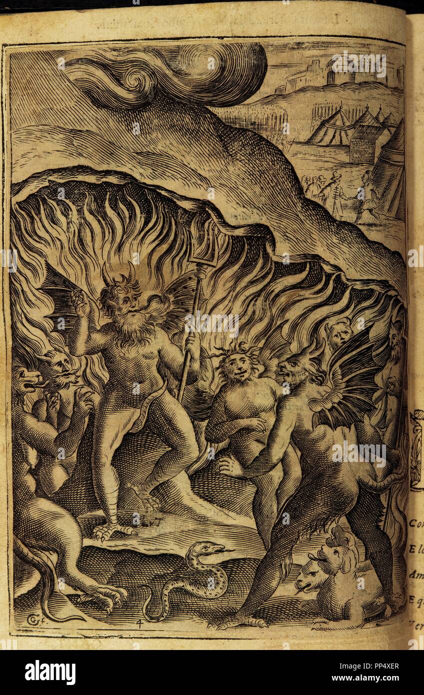 Torquato Tasso (1544-1595). Italian poet. La Gerusalemme Liberata (Jerusalem Delivered), 1580. Hell. Engraving.