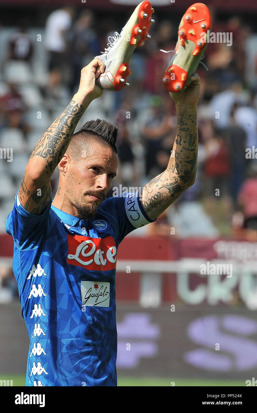 Turin, Italy. 23rd Sept 2018. Marek Hamsik (SSC Napoli) during the Serie A  TIM football match between Torino FC and SSC Napoli at Stadio Grande Torino  on 23 September, 2018 in Turin,