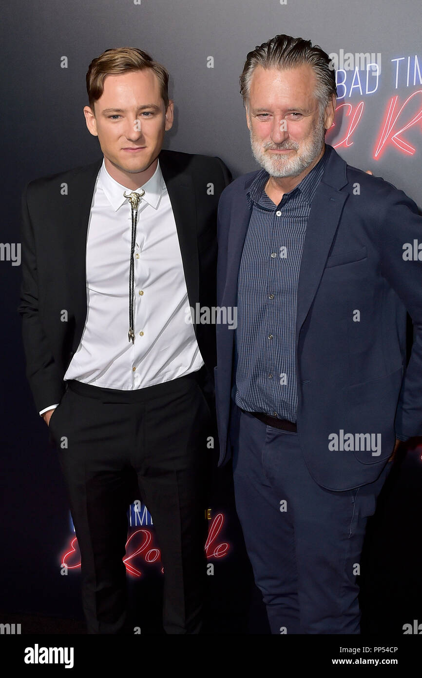 California Usa 22nd Sept 18 Lewis Pullman And His Father Bill Pullman Attending The Bad Times