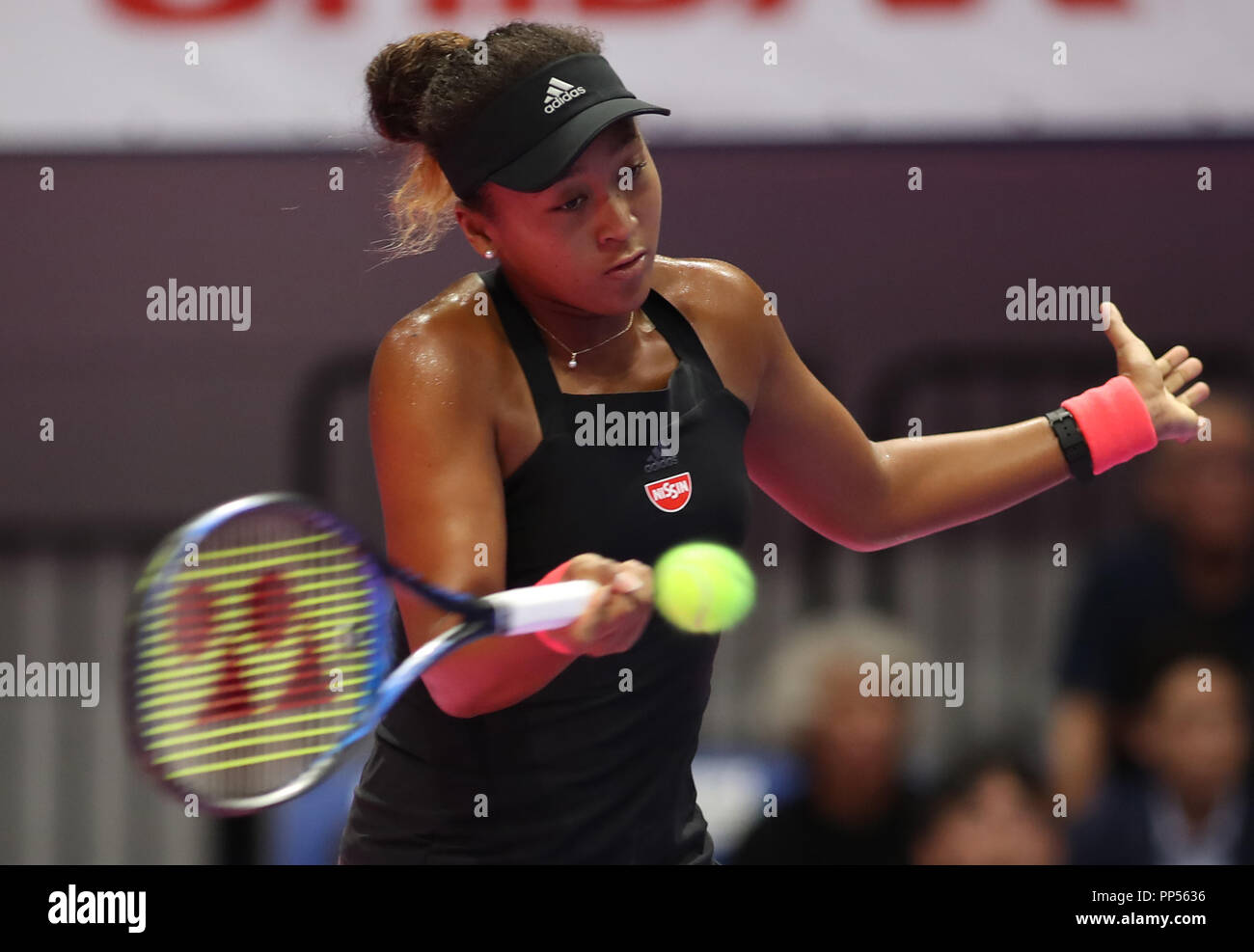 Tokyo, Japan. 22nd Sep, 2018. US Open champion Naomi Osaka of Japan returns  the ball against Camila Giorgi of Italy during the semi final of the Toray  Pan Pacific Open tennis tournament