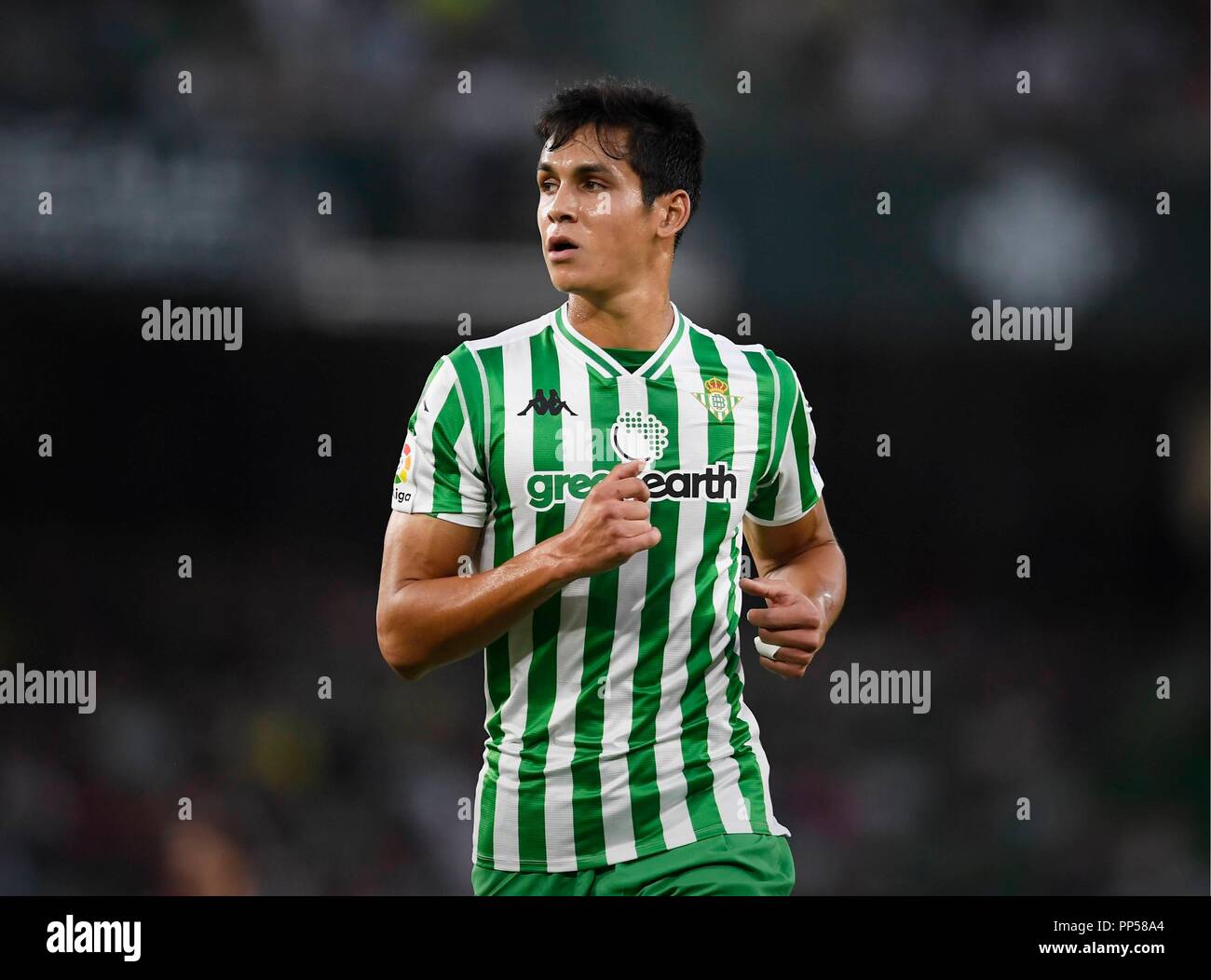 Seville, Spain. 23rd Sept 2018. Real Betis Balompie v Athletic Club - La Liga; SEVILLE; SPAIN - SEPTEMBER 23:Aissa Mandi of Real Betis reacts during the La Liga match between Real Betis Balompie and Athletic Club at Estadio Benito Villamarin on September 23; 2018 in Seville; Spain. (Photo by Cristobal Duenas/Cordon Press)  Cordon Press Credit: CORDON PRESS/Alamy Live News Credit: CORDON PRESS/Alamy Live News Stock Photo