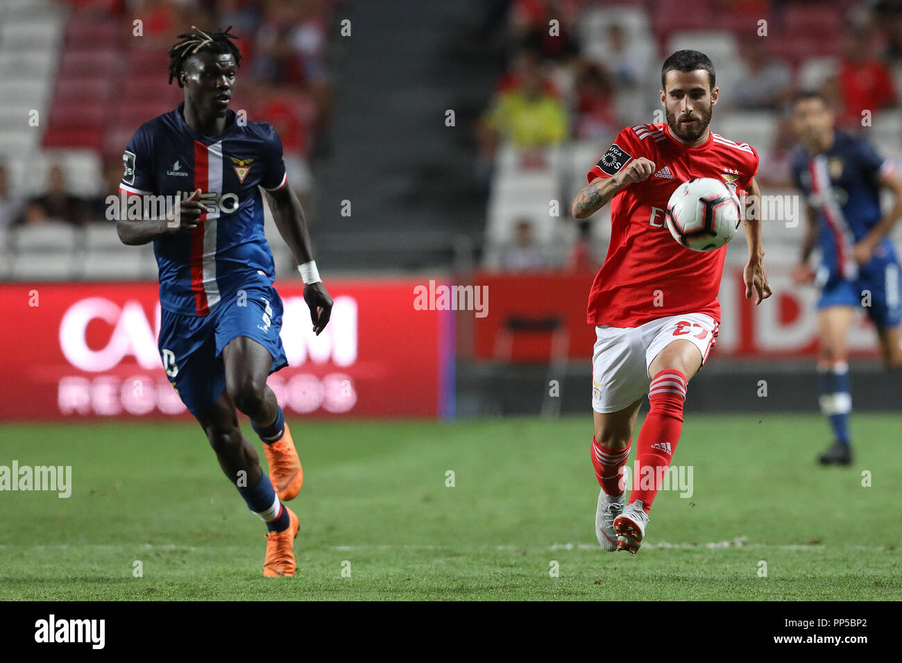 Lisbon, Lisbon, Portugal. 23rd Sep, 2018. Rafa Silva of SL Benfica (R) with Mama Baldé of Desp. Aves (L) seen in action during the League NOS 2018/19 football match between SL Benfica vs Desp. Aves. Credit: David Martins/SOPA Images/ZUMA Wire/Alamy Live News Stock Photo