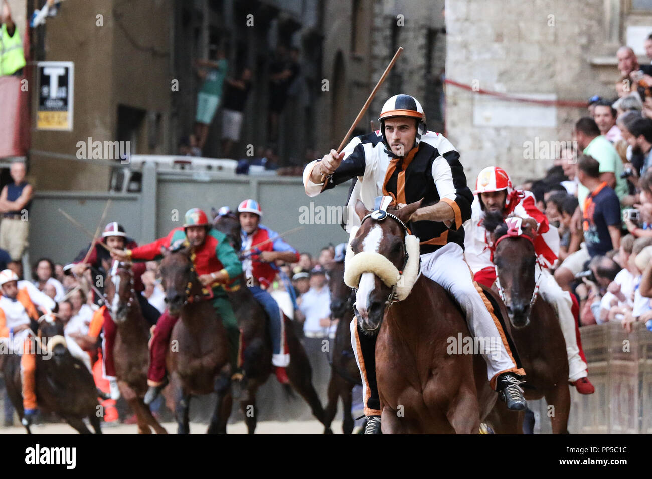 Siena, Siena, Italy. 16th Aug, 2018. Jockeys seen competing during the ...